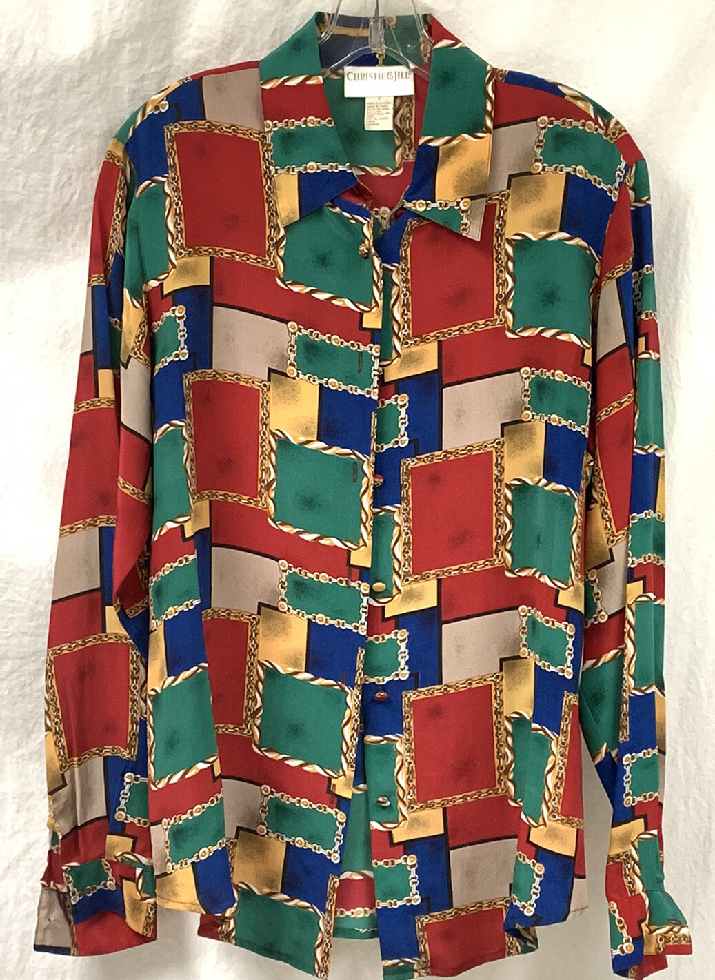 1990s Christie & Jill 100% Silk Blouse Women’s Size 6