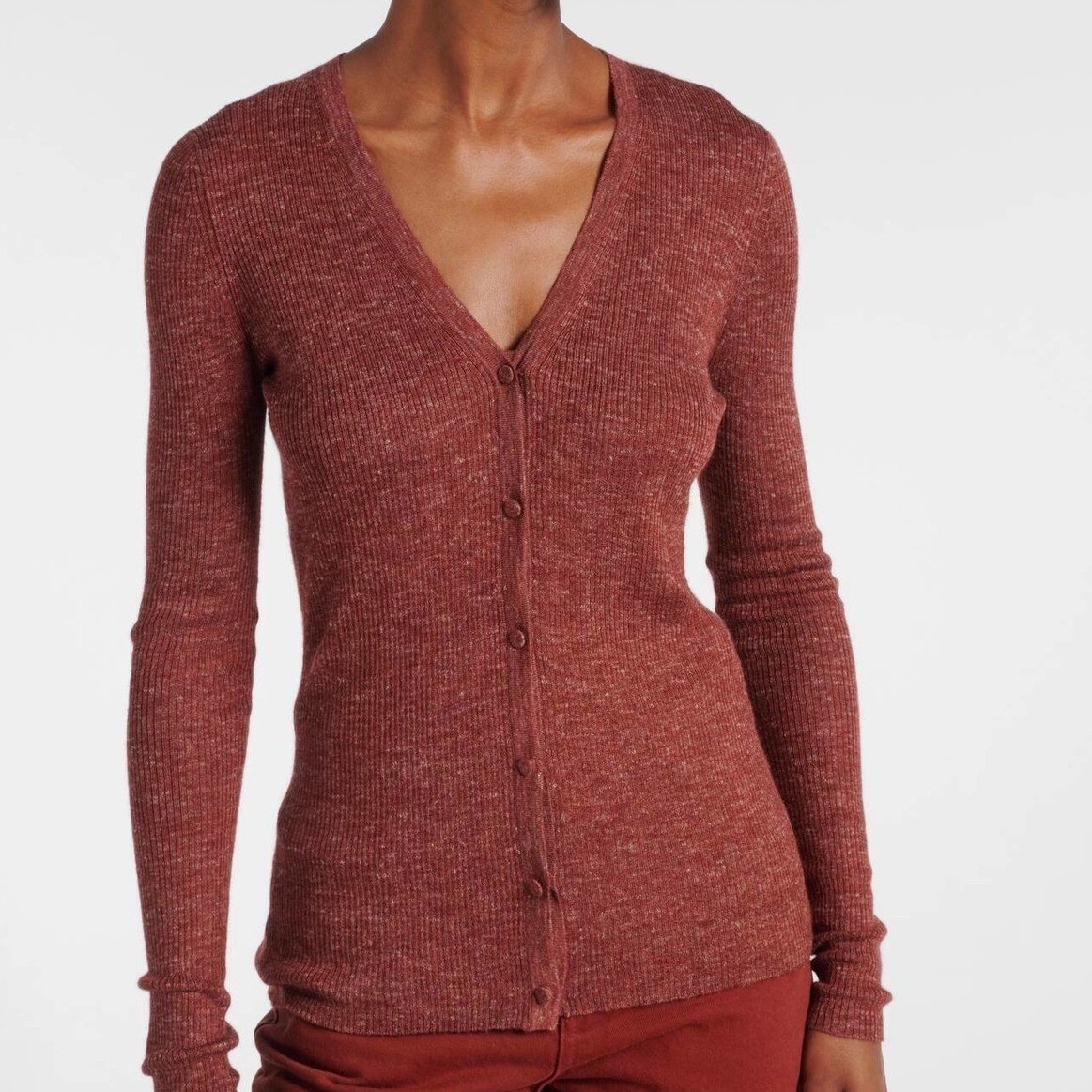 Vintage GAP 2002 Maroon Burgundy V-Neck 100% Cotton Cardigan Size Medium