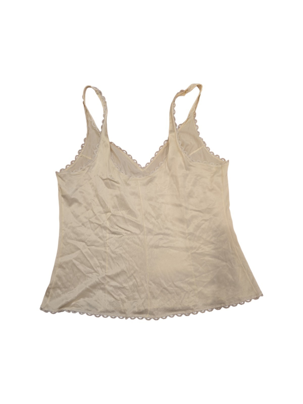 VINTAGE WARNERS PERFECT MEASURE BEIGE CAMISOLE, SIZE 36, LACE TRIM, USA MADE