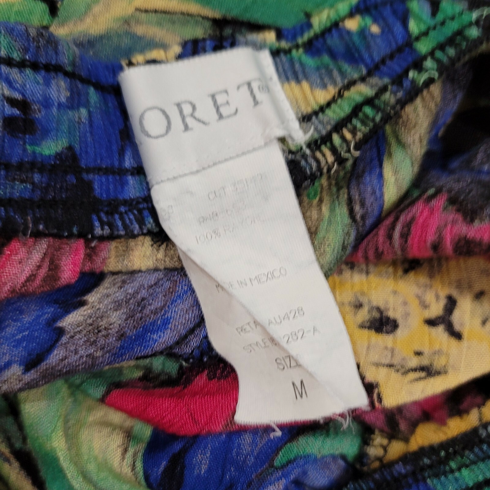 Vintage Koret Size M Tropical Floral Gauze Knit High Waist Casual Shorts Beach