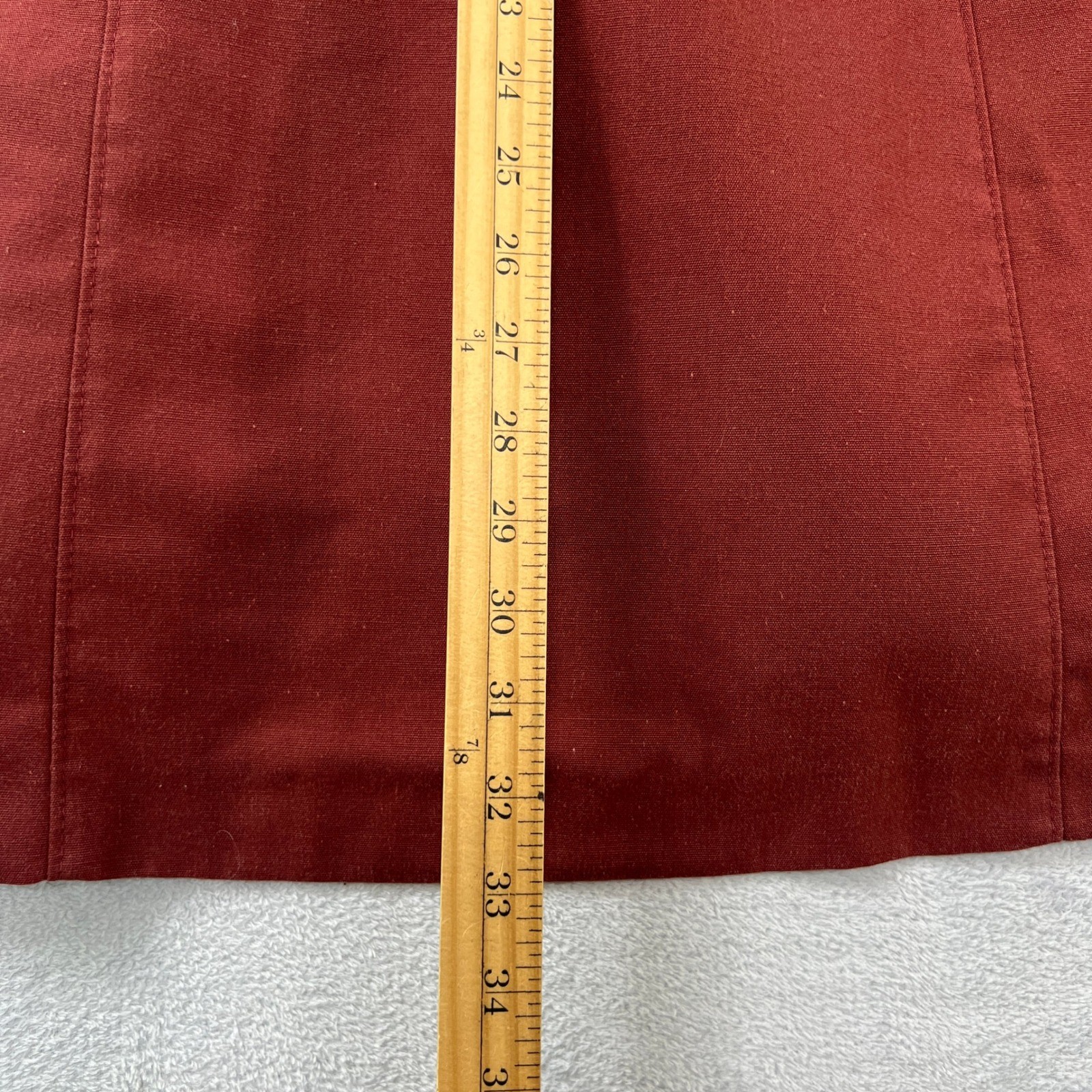 Vtg 70s Bonders Exclusive All Seasons Calendar Cloth Coat Red Faux Fur Lined S/M