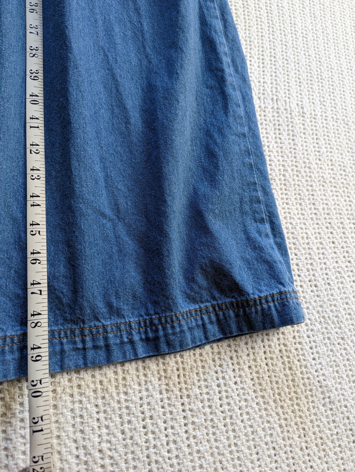 VTG Women’s Plus 16 Denim Dress Cottagecore Short Sleeve Pleated Northwest Blue