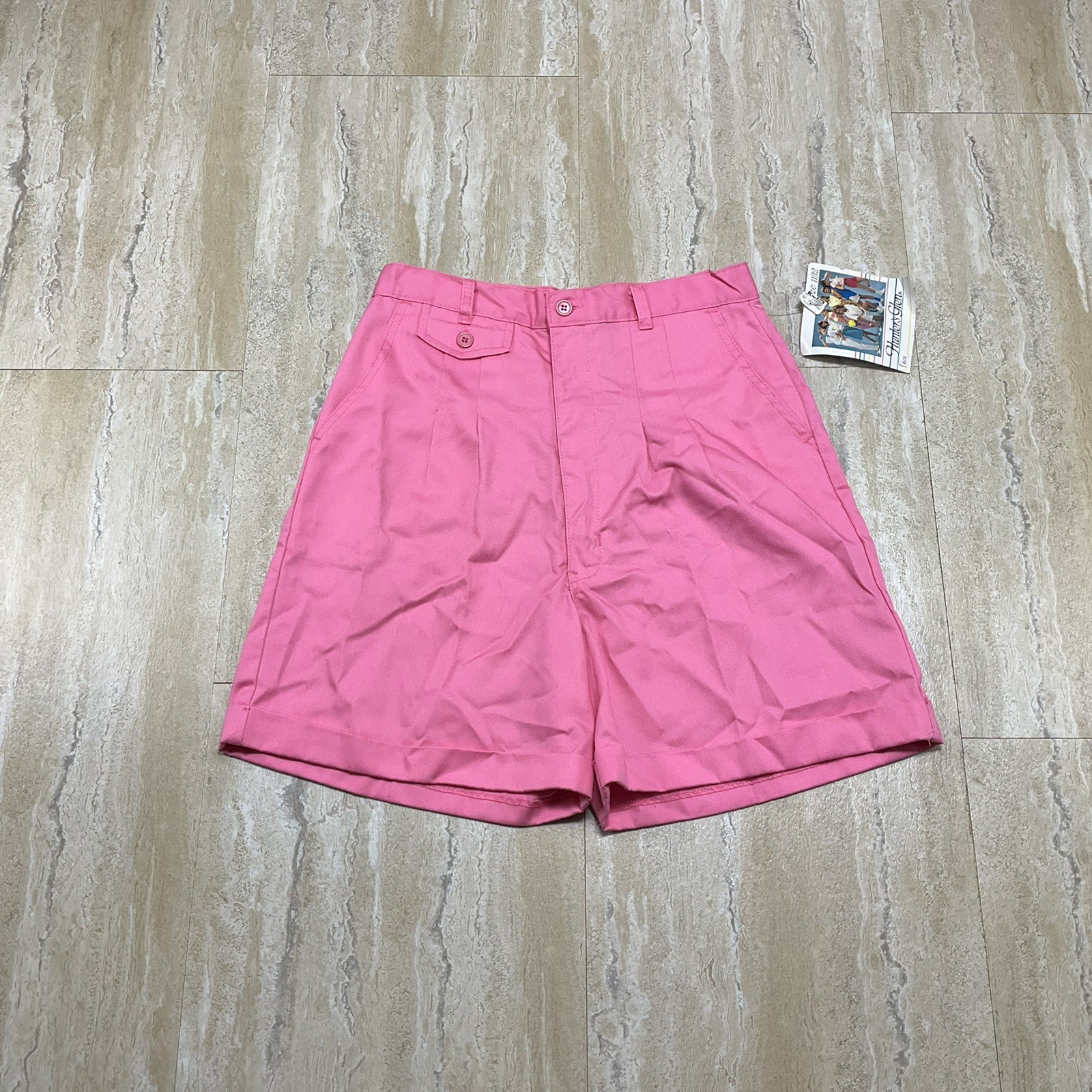 Vintage Hunters Glen Size 11/12 Pink High Waist Pleated Shorts 80s