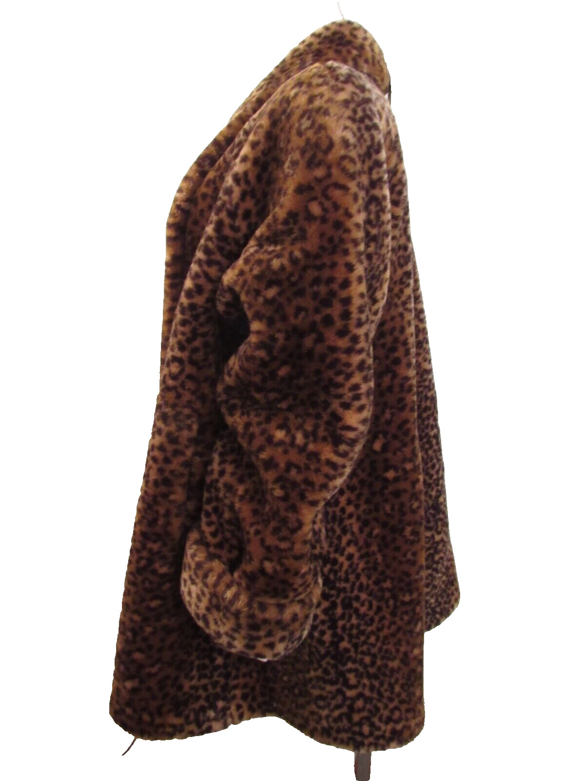 Vintage 70s 80s Monterey Fashions Faux Fur Leopard Coat Women’s Size Large