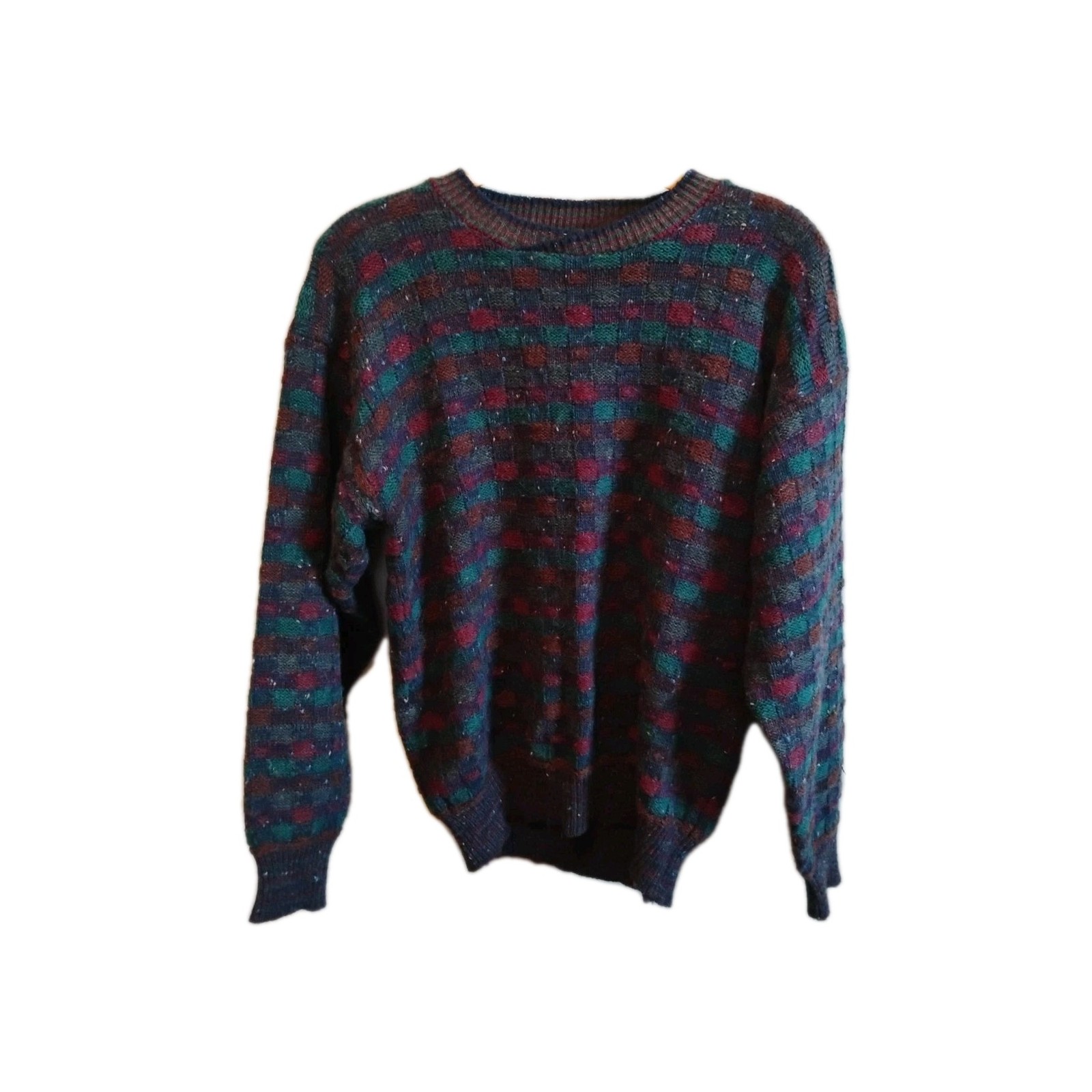M.McMullin Women Unisex 85rylic 15%wool Sweater Green/Red/Blue/Burgundy MED