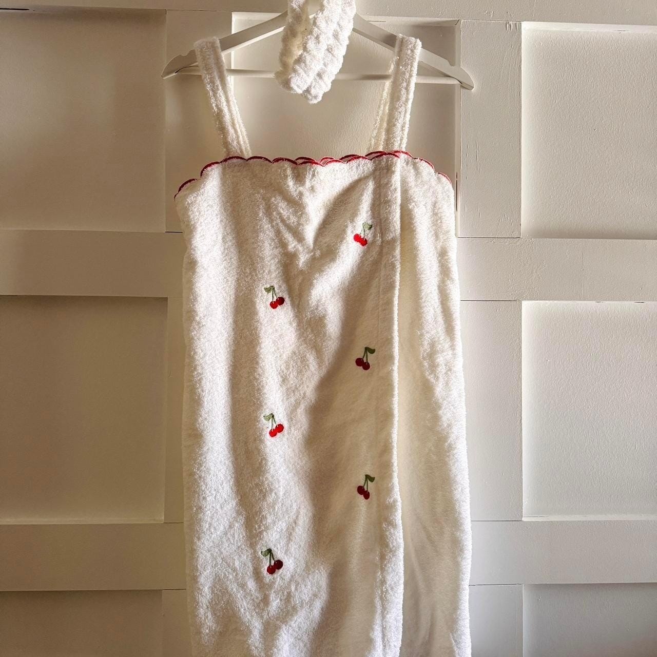 Vintage Y2K Charter Club White 100% Cotton Spa Wrap Towel & Matching Headband