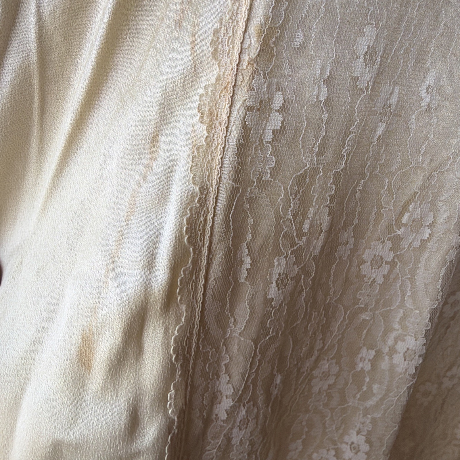 Vintage 1970’s Gunne Sax Satin & Lace DRESS GOWN Prairie Boho Style Size 11