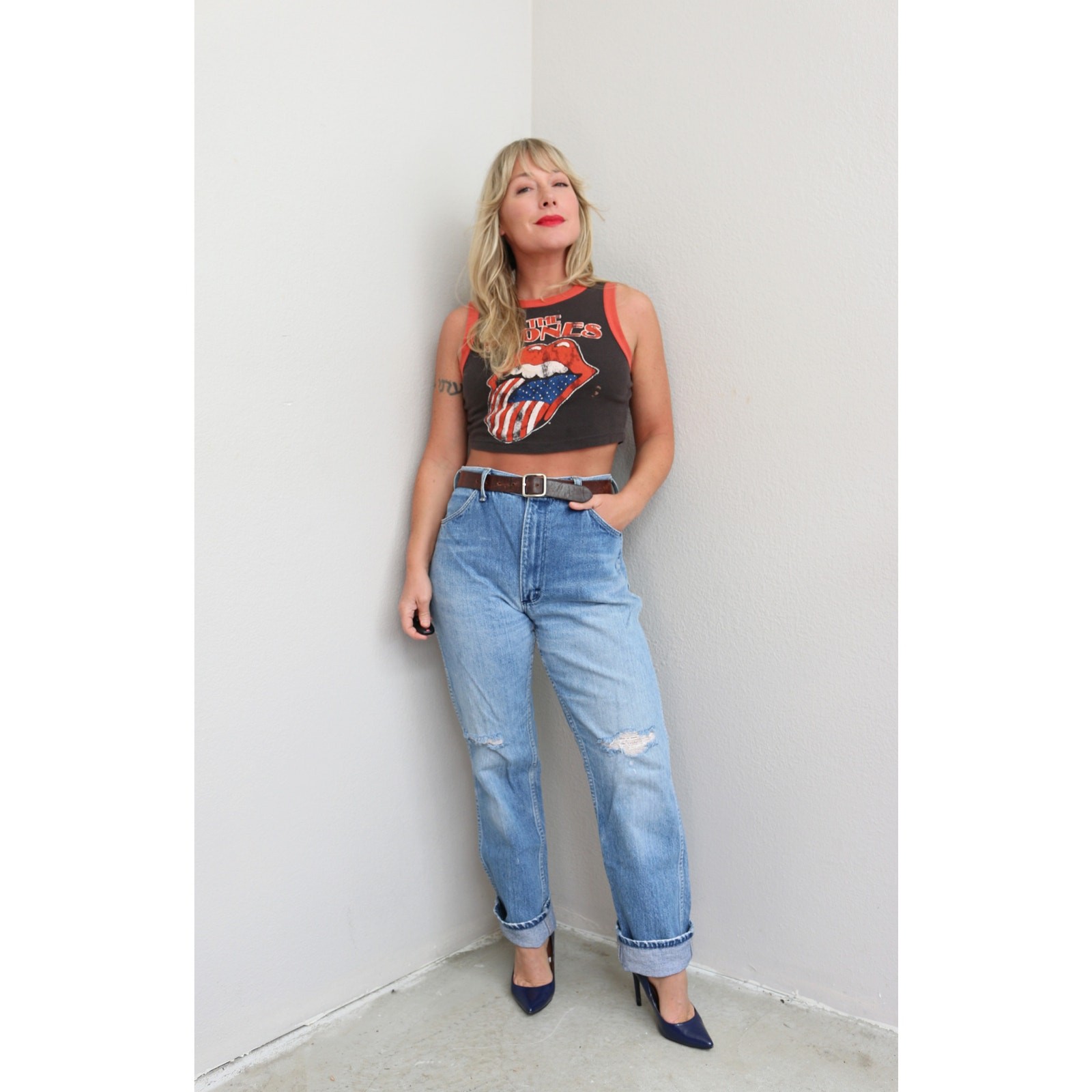 1980’s Vintage USA Made Rustler Distressed Jeans ~ Women’s SM MD 30″ 31″ Waist