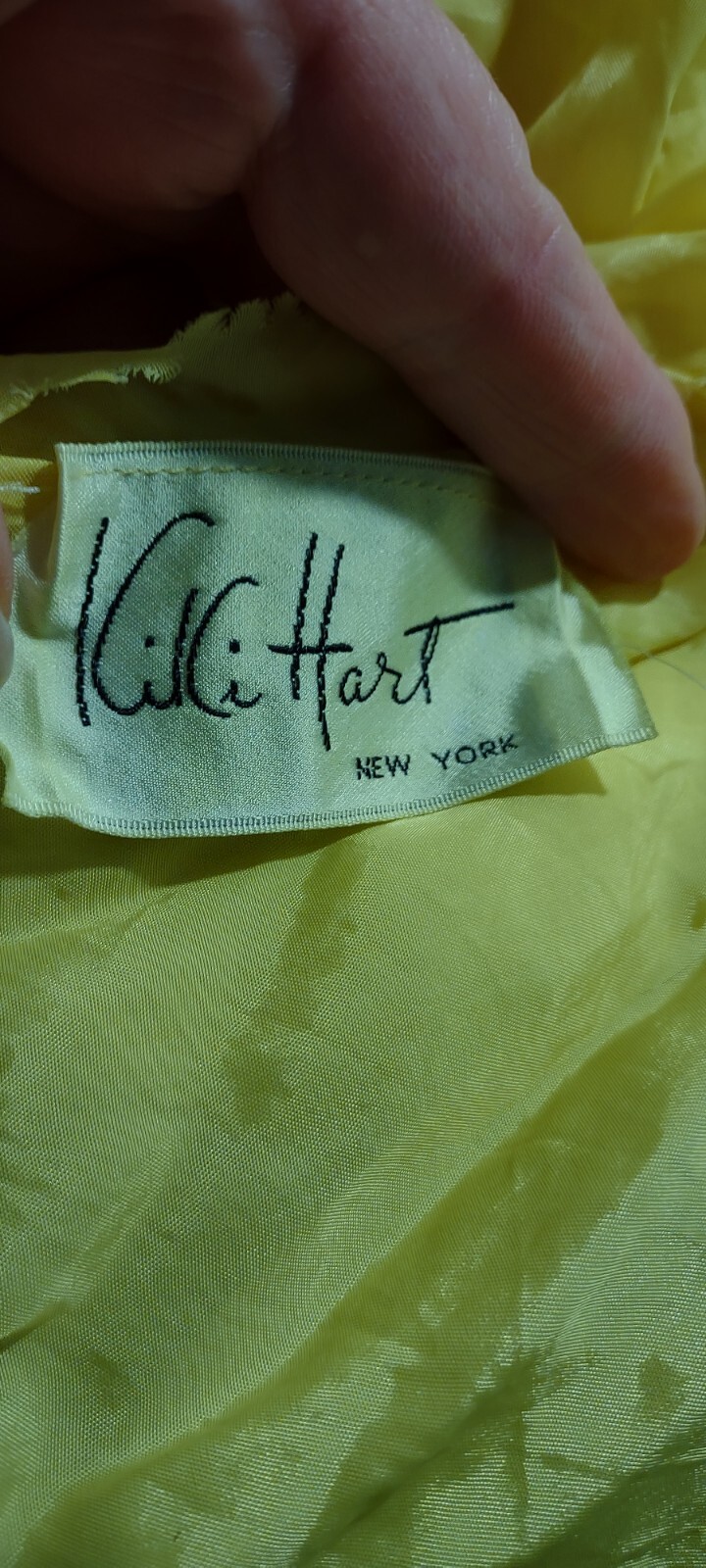 Vintage Kiki Hart NY Two Tone Yellow Chiffon Gown W Trailing Cape Grace Kelly