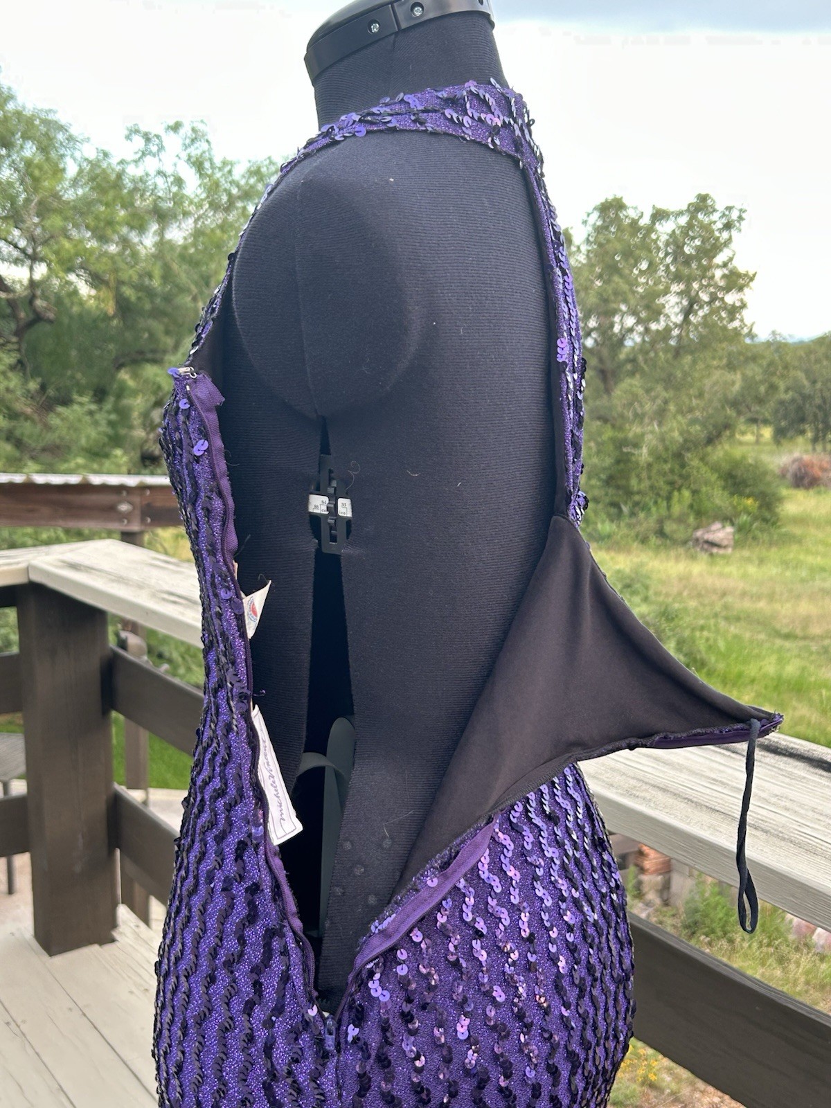 Vtg Purple Sequin Mini Dress Halter Top 90s 80s Glam Union Made Michelle Vincent