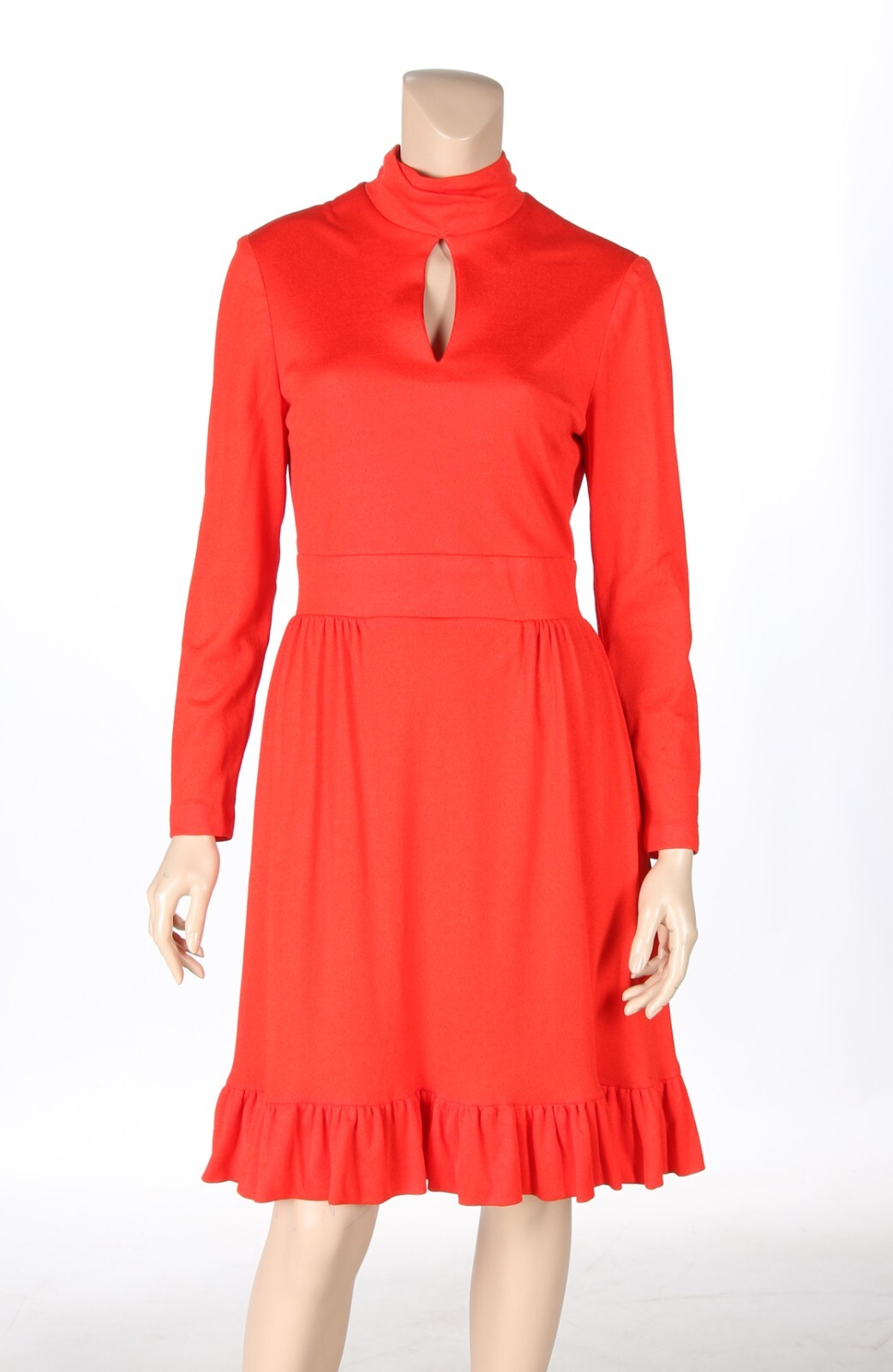Eve Le Coq Vintage 60s 70s Orange Keyhole Party Cocktail Dress sz 12