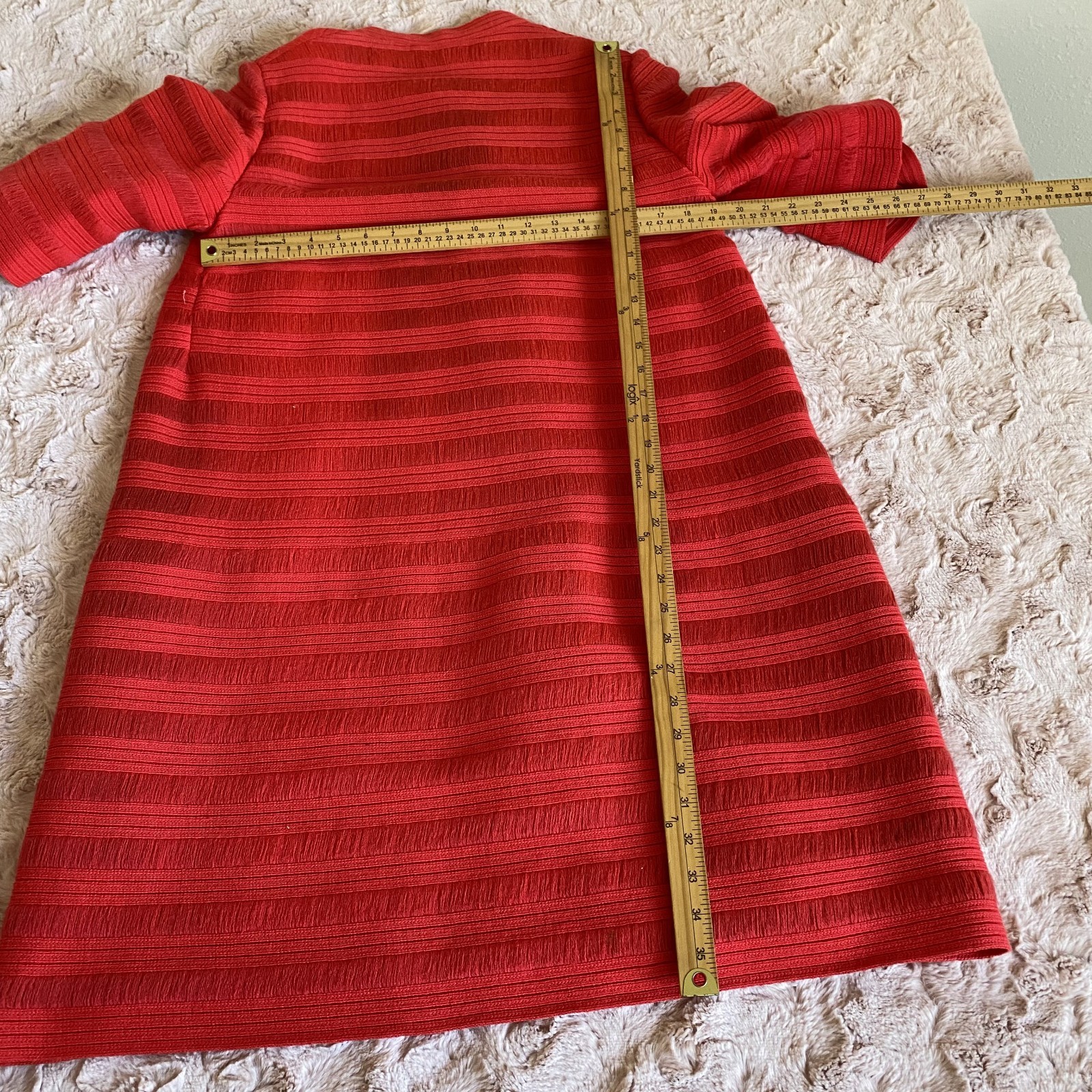 Vintage Lili Knits of Hollywood Womens S/M 2-Piece Dress Jacket Set Orange