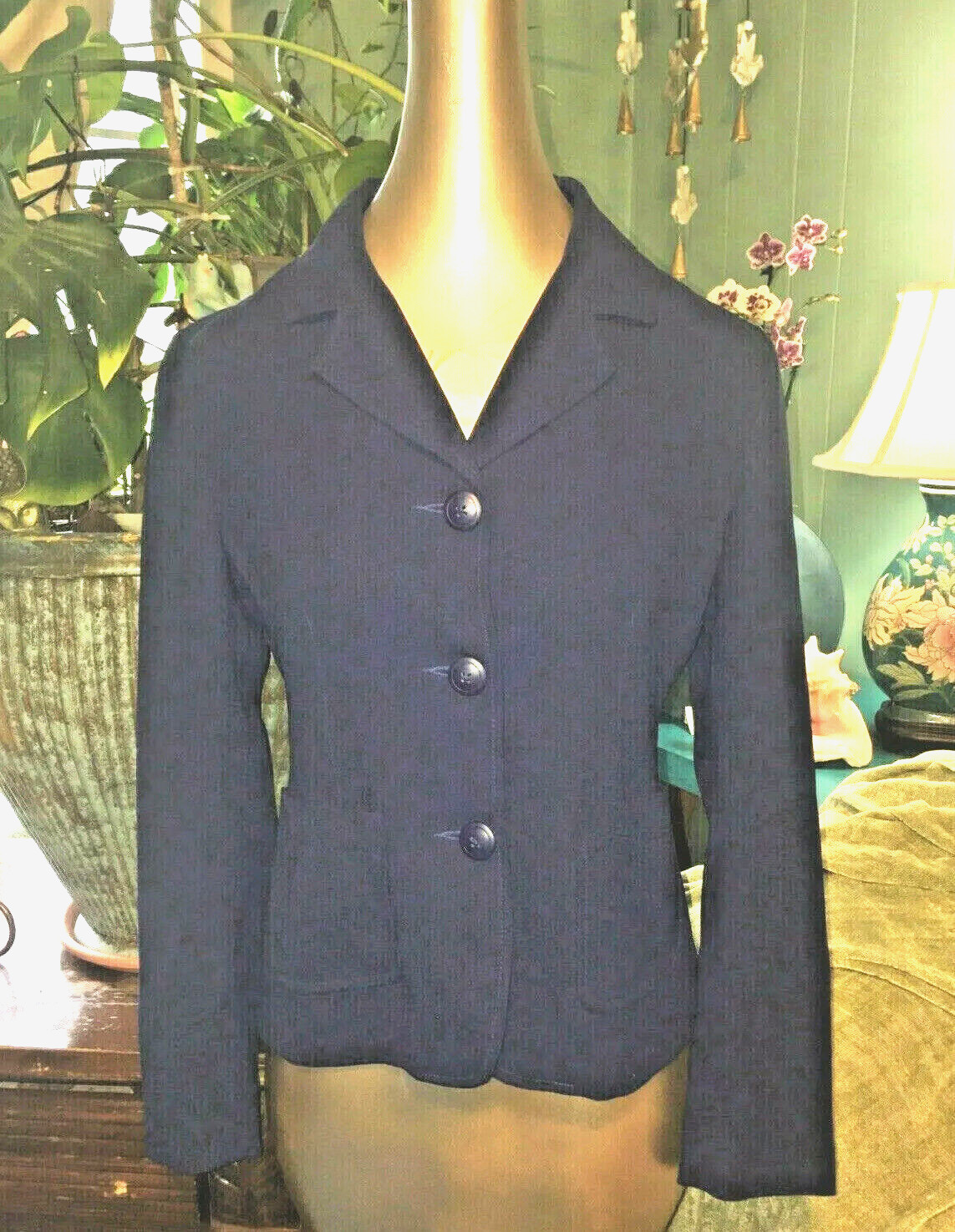 VTG 90s ESPRIT !! BLAZER JACKET TIMELESS! Blue Boho Retro Preppy Nice! S
