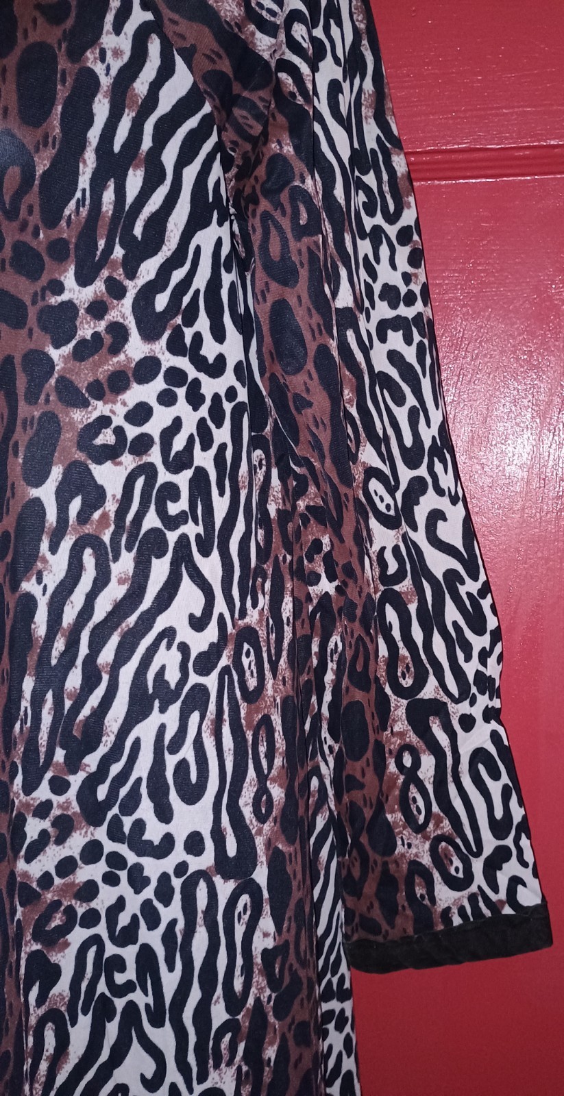 Vintage 60s 70s Elaine Sklar Nylon Animal Cheetah Leopard Print Long Robe Sz M/L