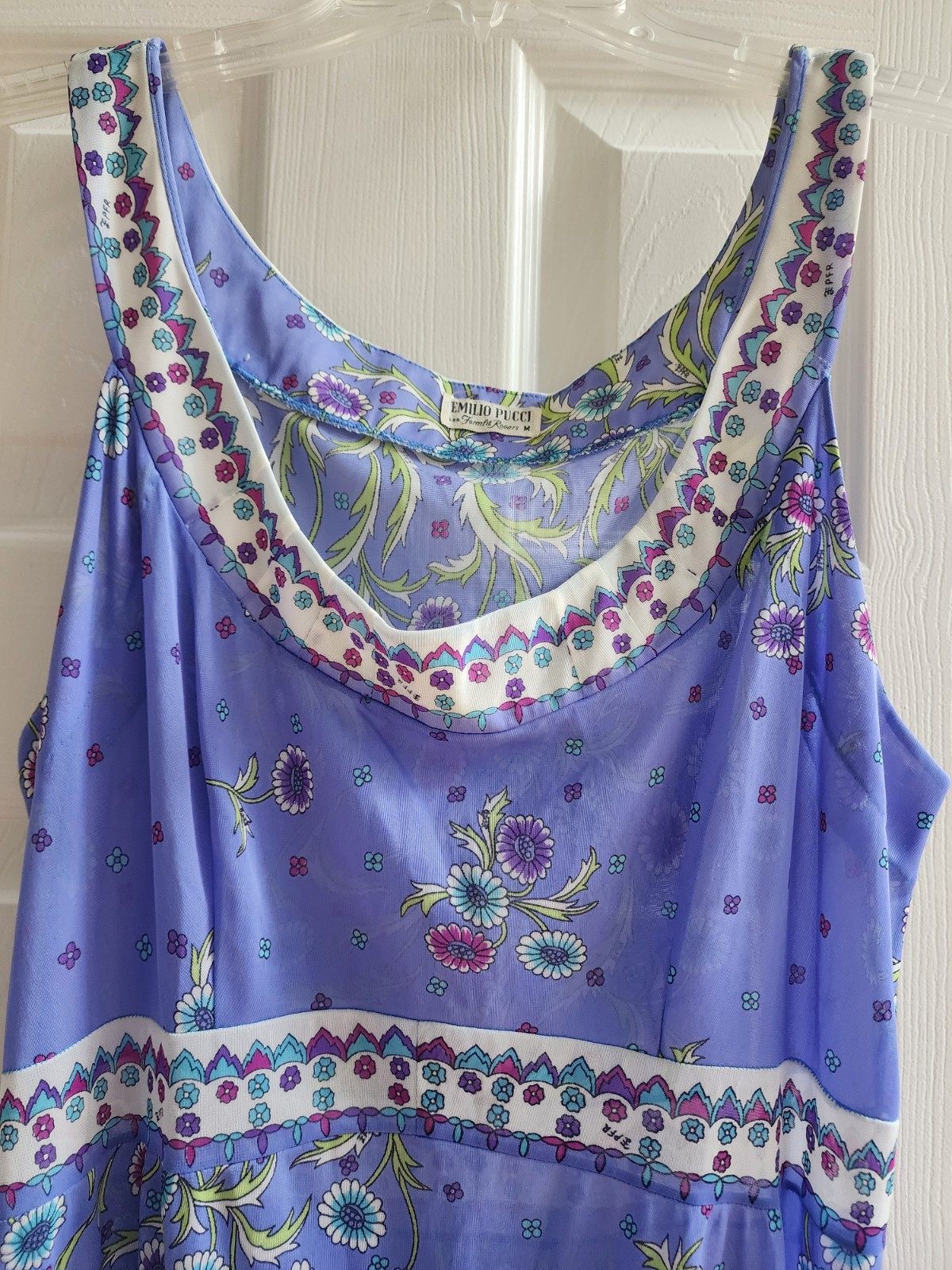 Vintage 1960s PUCCI for Formfit Rogers Periwinkle Nightgown Slip Dress Sz Medium