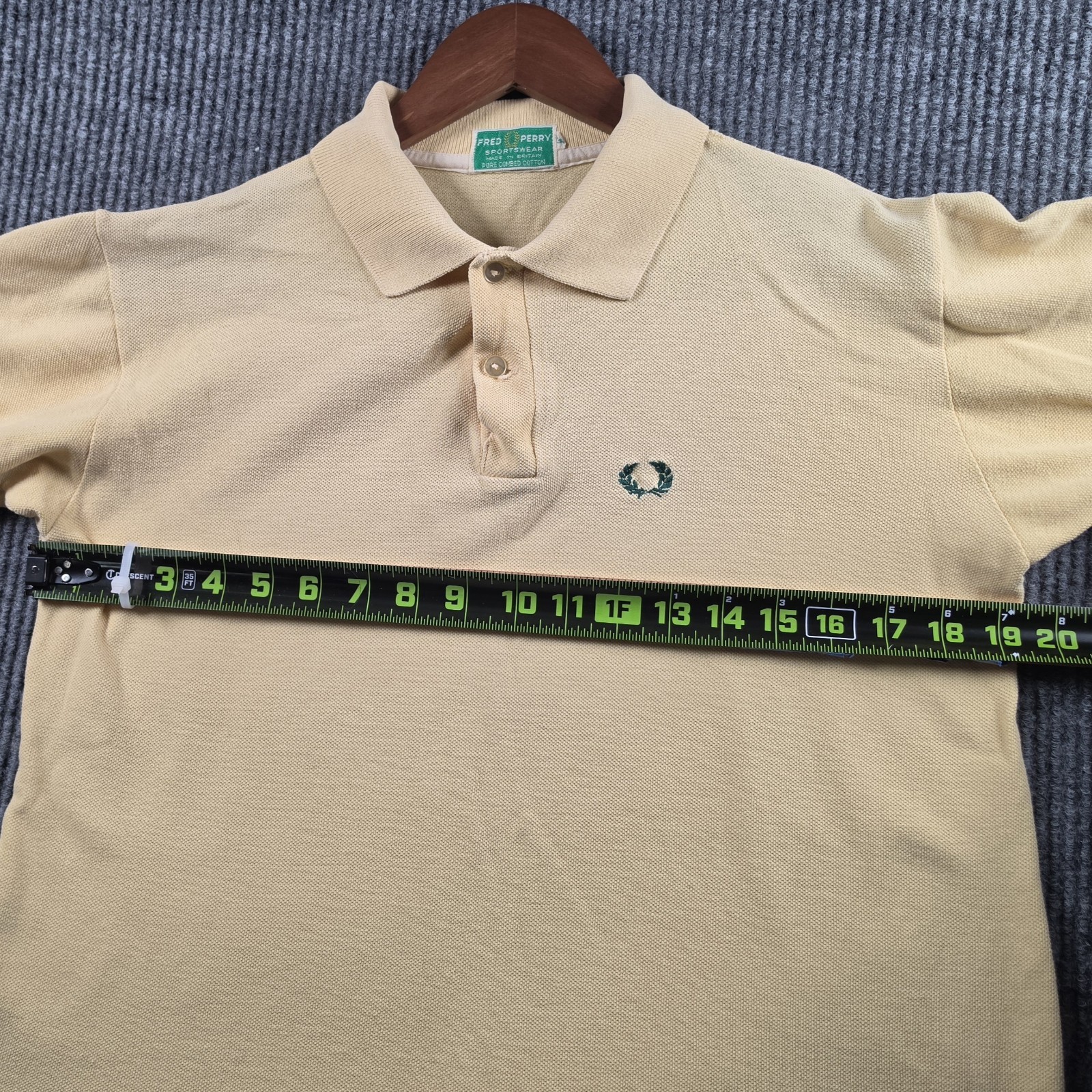 Fred Perry Vintage 70s Yellow Polo Shirt Made In Britain Womens Size 38 Mod Tops