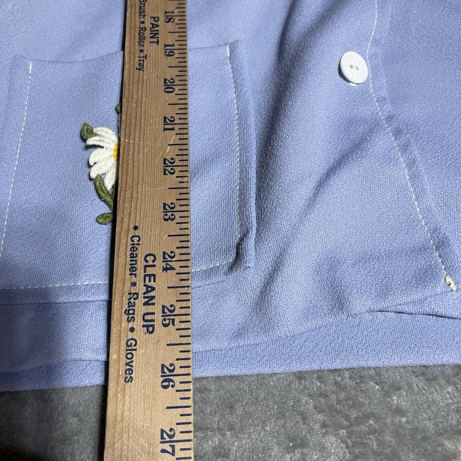 True Vintage NPC Fashions Shirt Womens Large Blue Long Sleeve Button Up 60s 70s