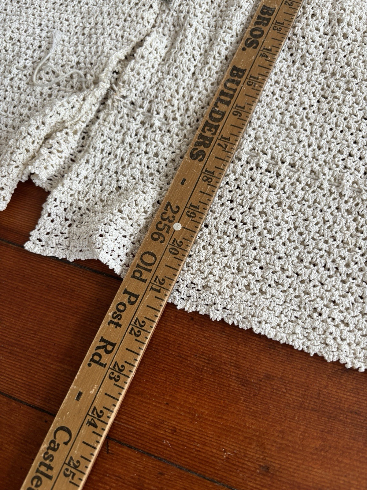 Antique Edwardian 1910s 1920s Ecru Rayon Crochet Knit Top/Sweater Ruffle Edging