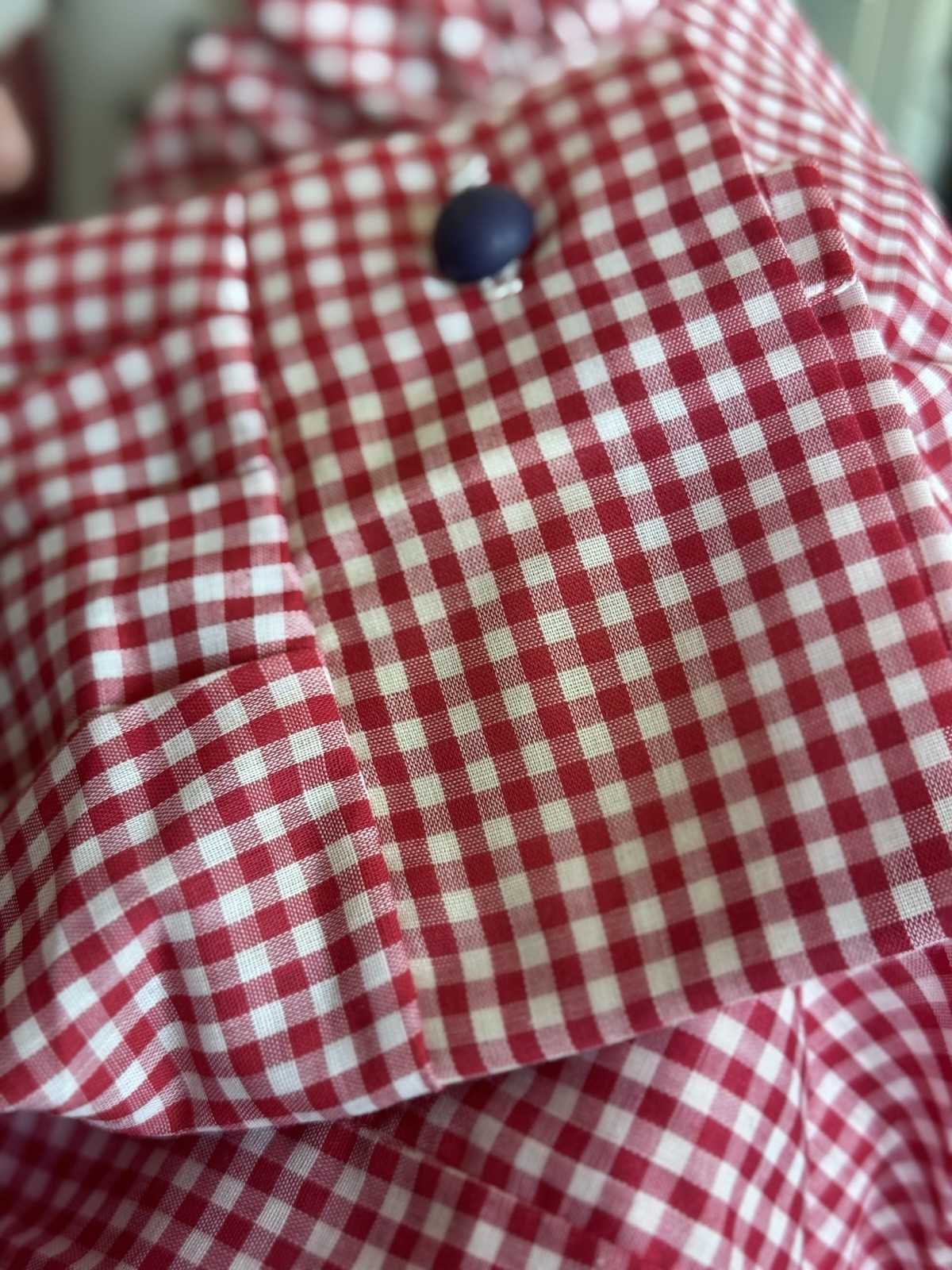 Vintage 70’s Caron Gingham Checkered Ruffle Trim Belt Prairie Boho Cottage Dress