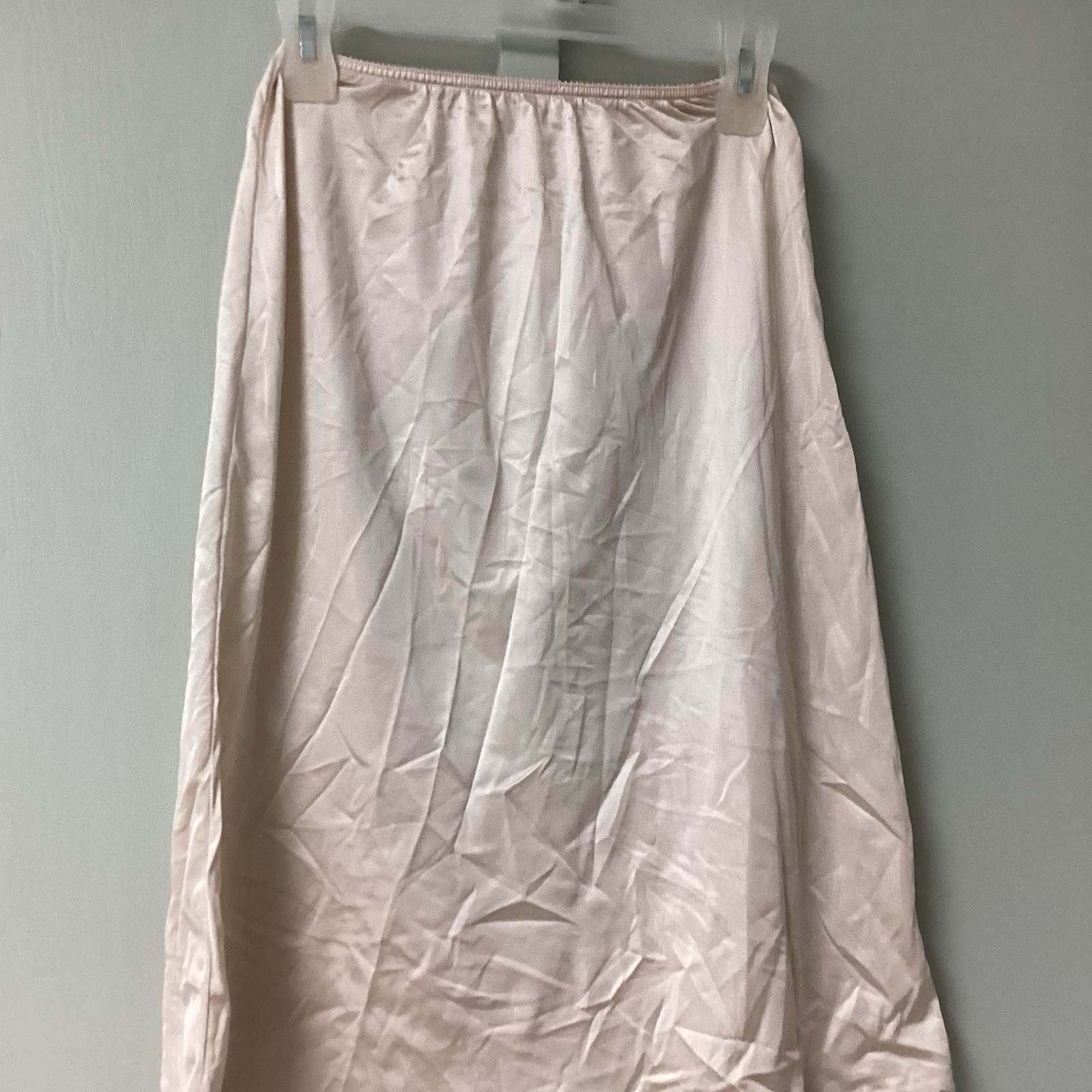 Vtg Warners Perfect Measure Nylon Half Slip Med 18”Lace Trim Blush USA