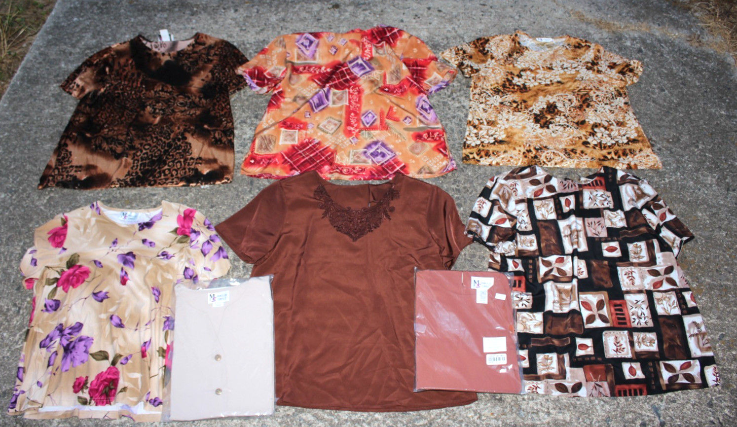 (8) Vintage 90s Granny SHIRTS Maggie Sweet Size M/L Variety Colorful Summer NEW