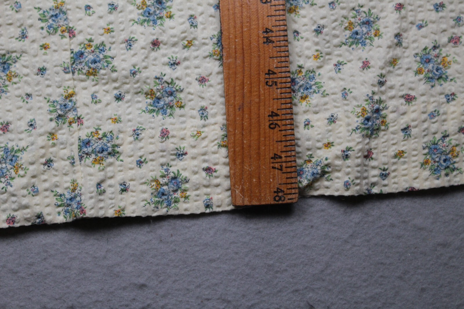 Vintage Keyloun Housecoat Nightgown Womens Small Floral Cotton Blue Yellow 1960s