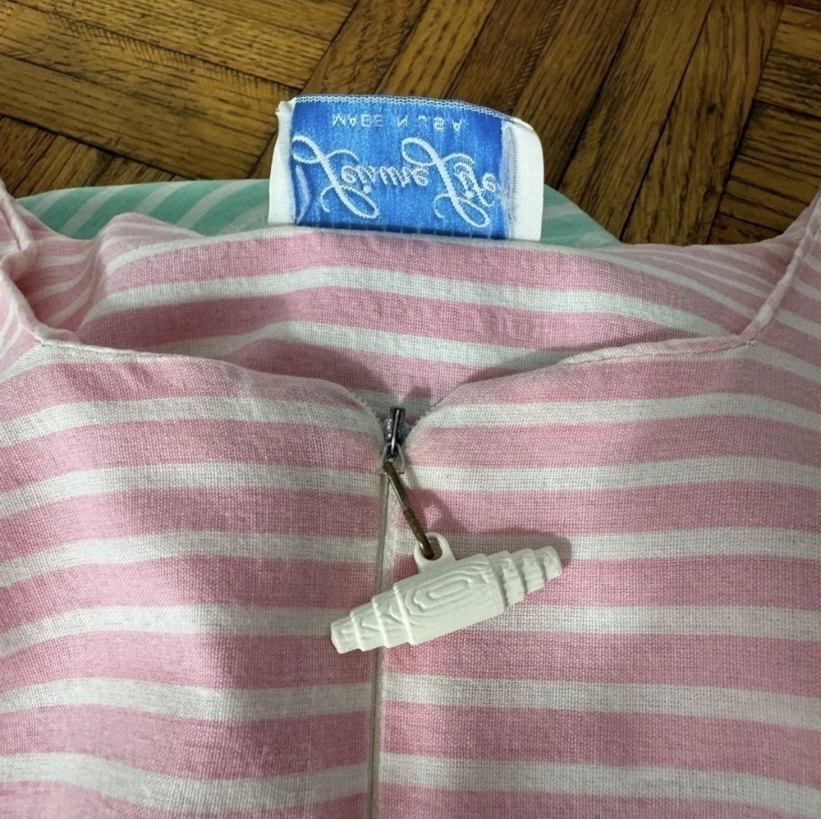 Vintage pastel striped seersucker dress