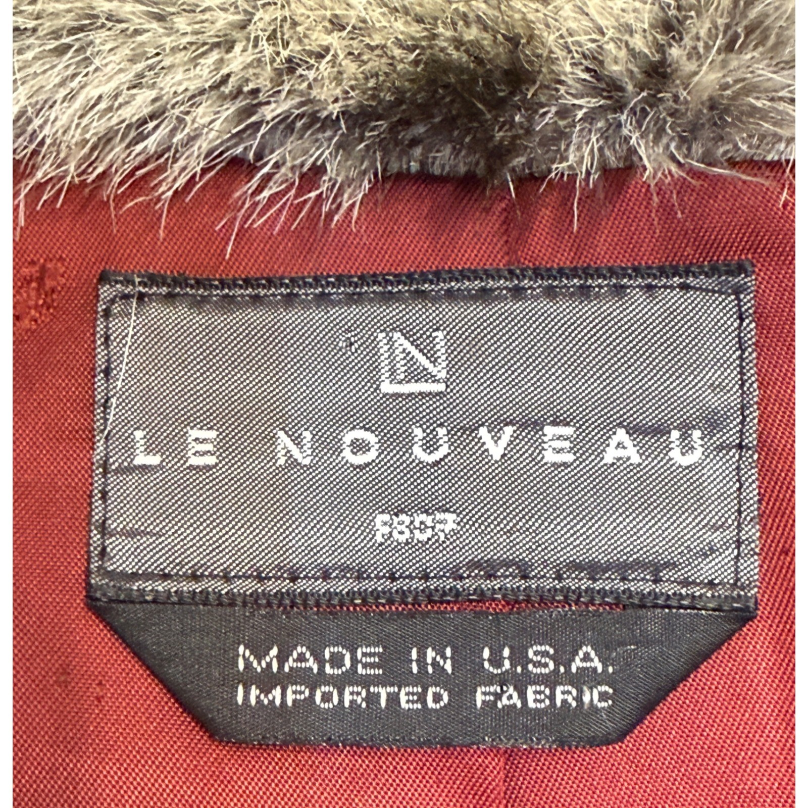 Le Nouveau Vintage Faux Fur Coat Leopard Print Shawl Collar Jacket Made in USA S