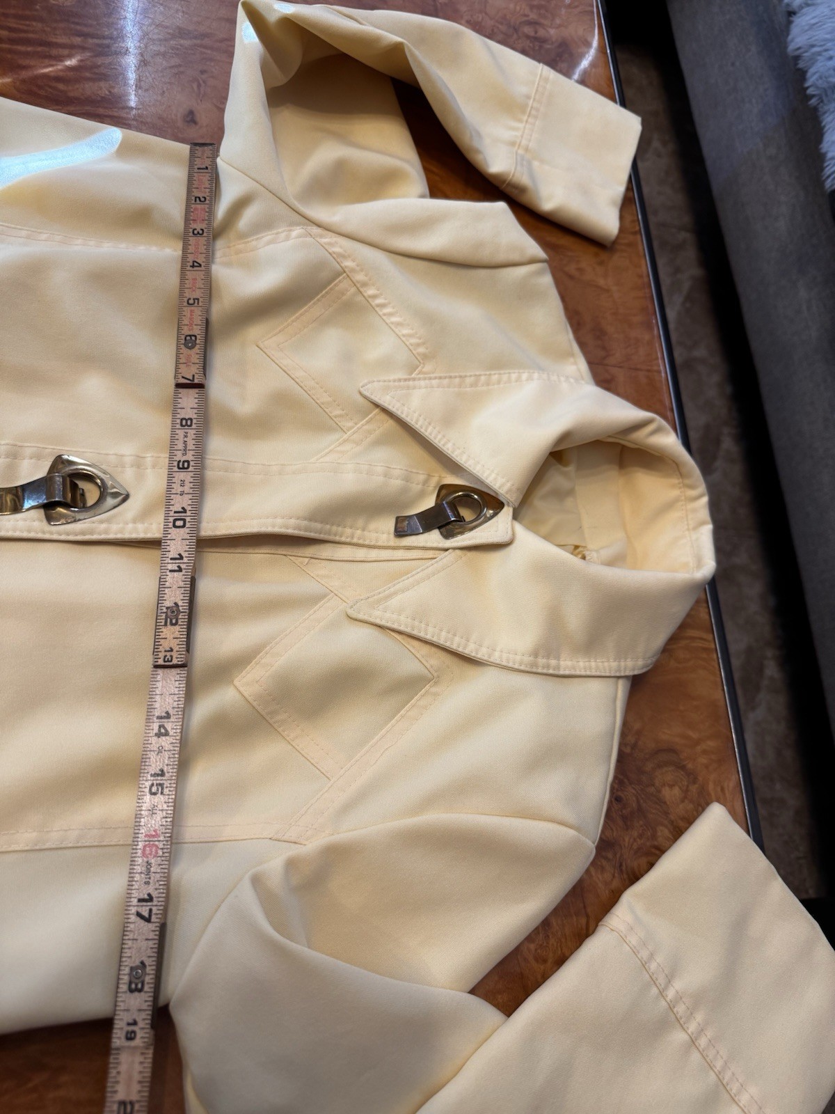 Vintage Jerold 60s/70s Mod Yellow Jacket Gold Triangle Clasp Buttons