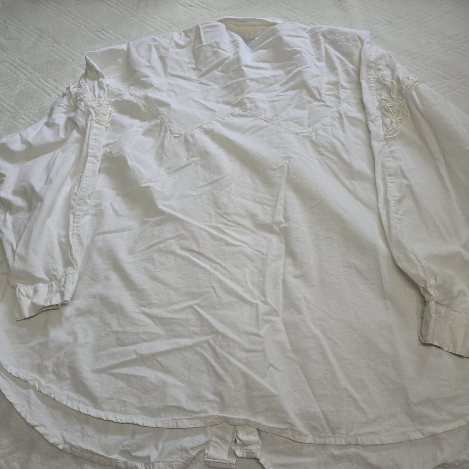 Vintage Bonjour White Button Top Fringe Embroidered Cowgirl Western Festival