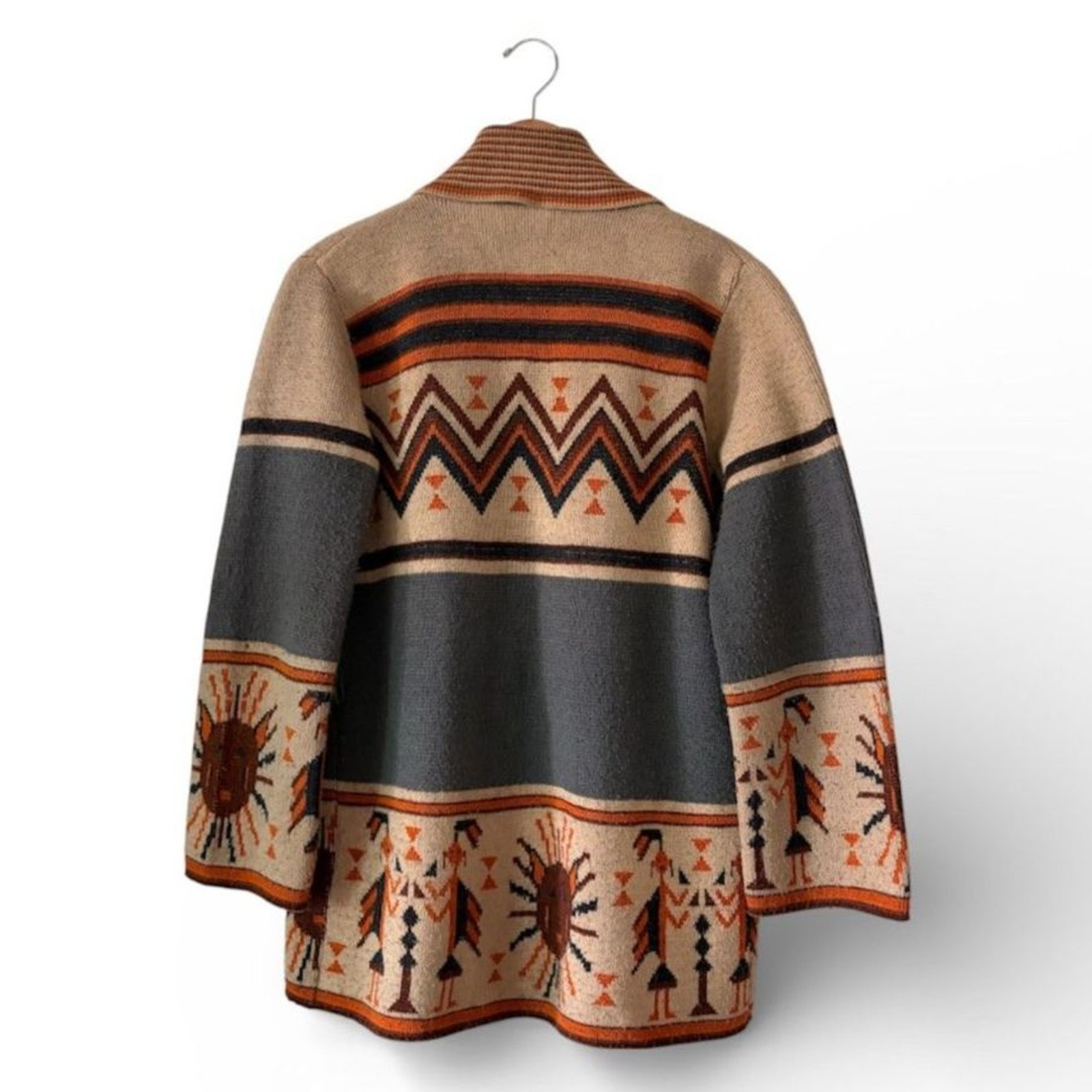 Vintage Sabra Wintuk 70s Cardigan Sweater Southwest Aztec Tribal Boho S/M