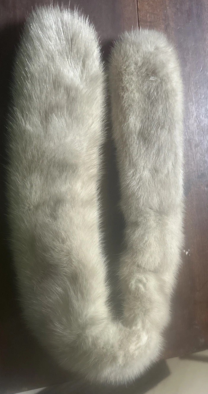 Vtg Ivory Mink Fur Shawl Collar Removed From Jacket – Men’s Or Women’s 30” Long