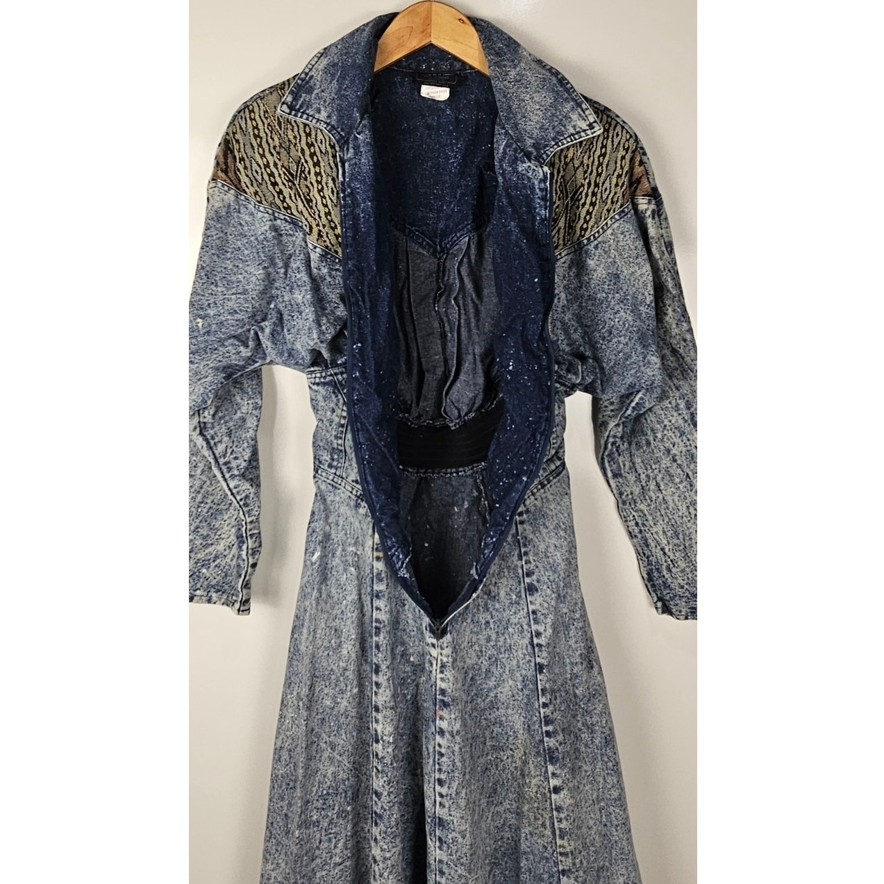 PG Collection Ginger Bolt vintage denim dress sz12 blue stonewash western 80s