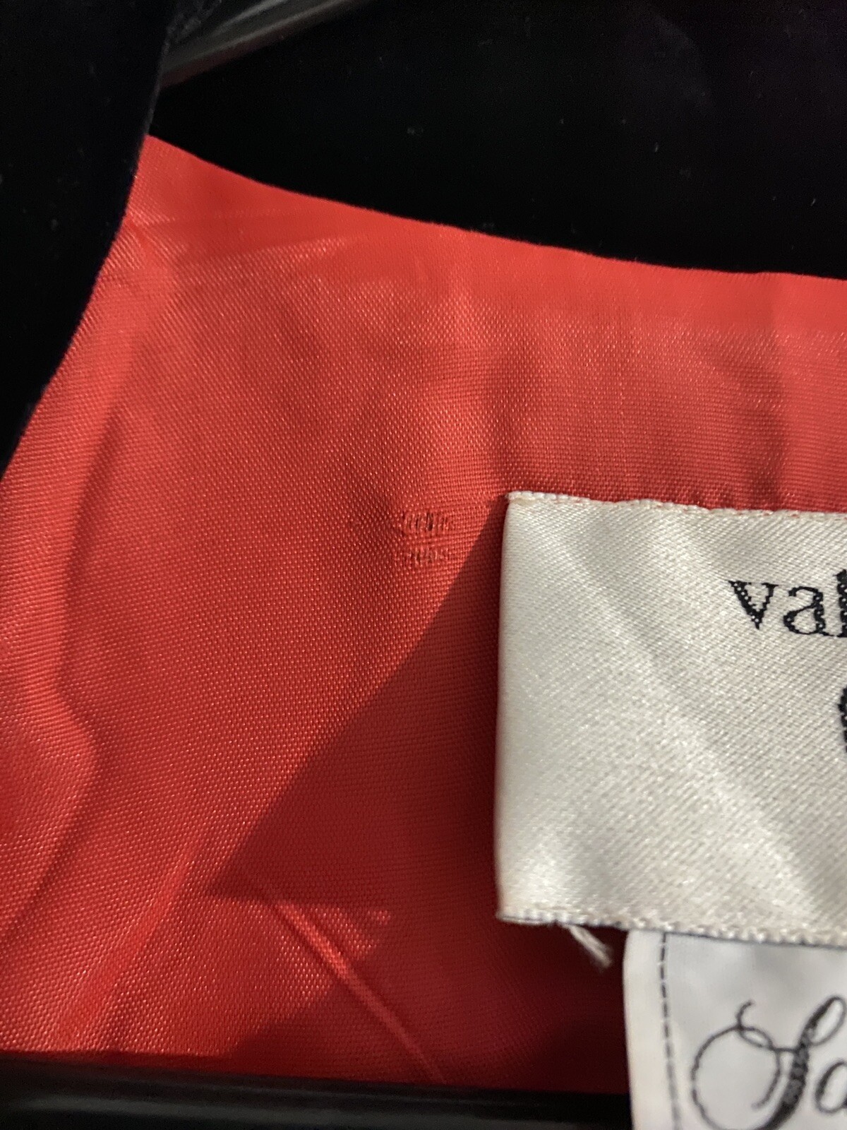 Valentino Intimo 100% Wool Red Robe Velvet Collar Lined Petite SAKS Vintage