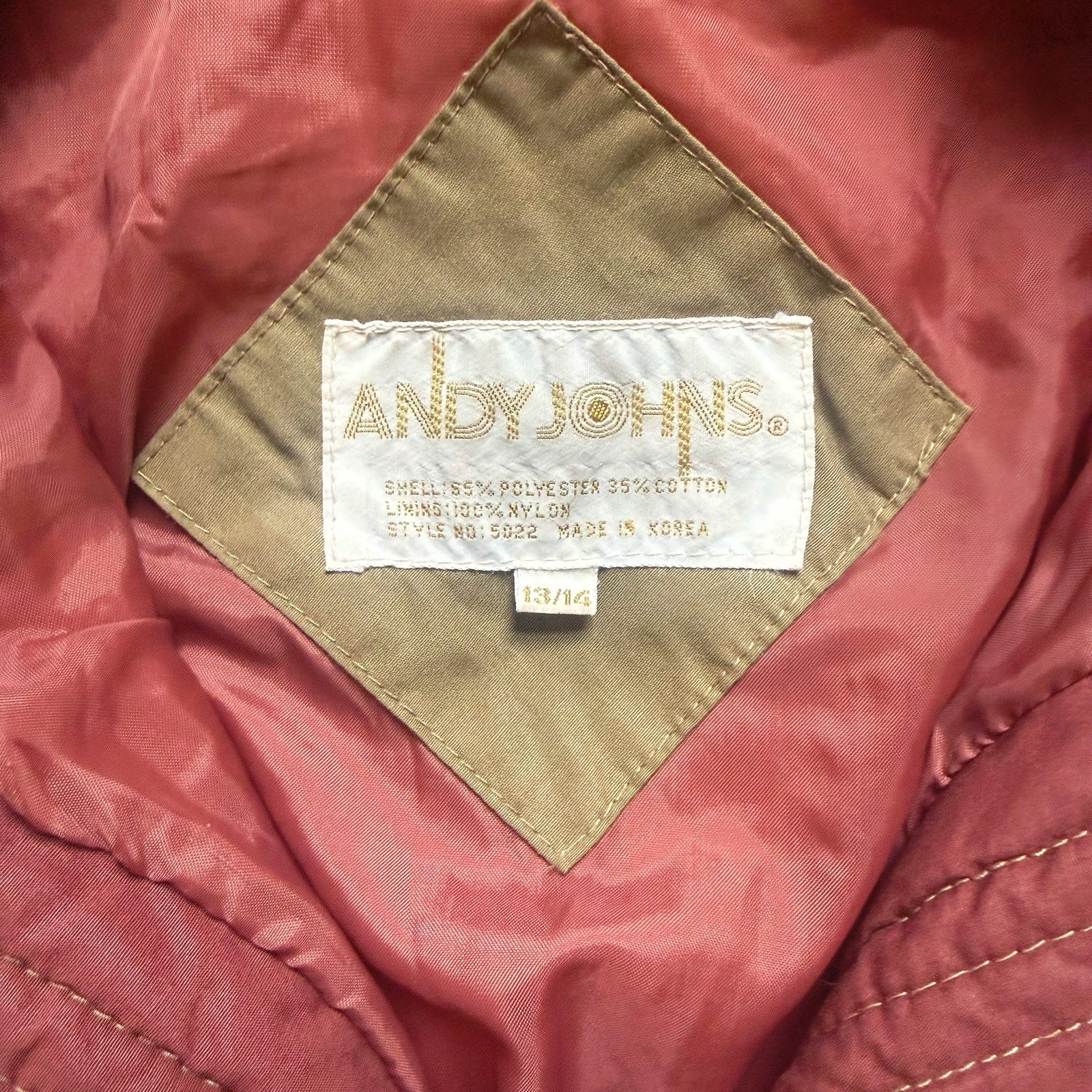 Vintage 1980’s Andy Johns Puffer Coat Jacket Vest