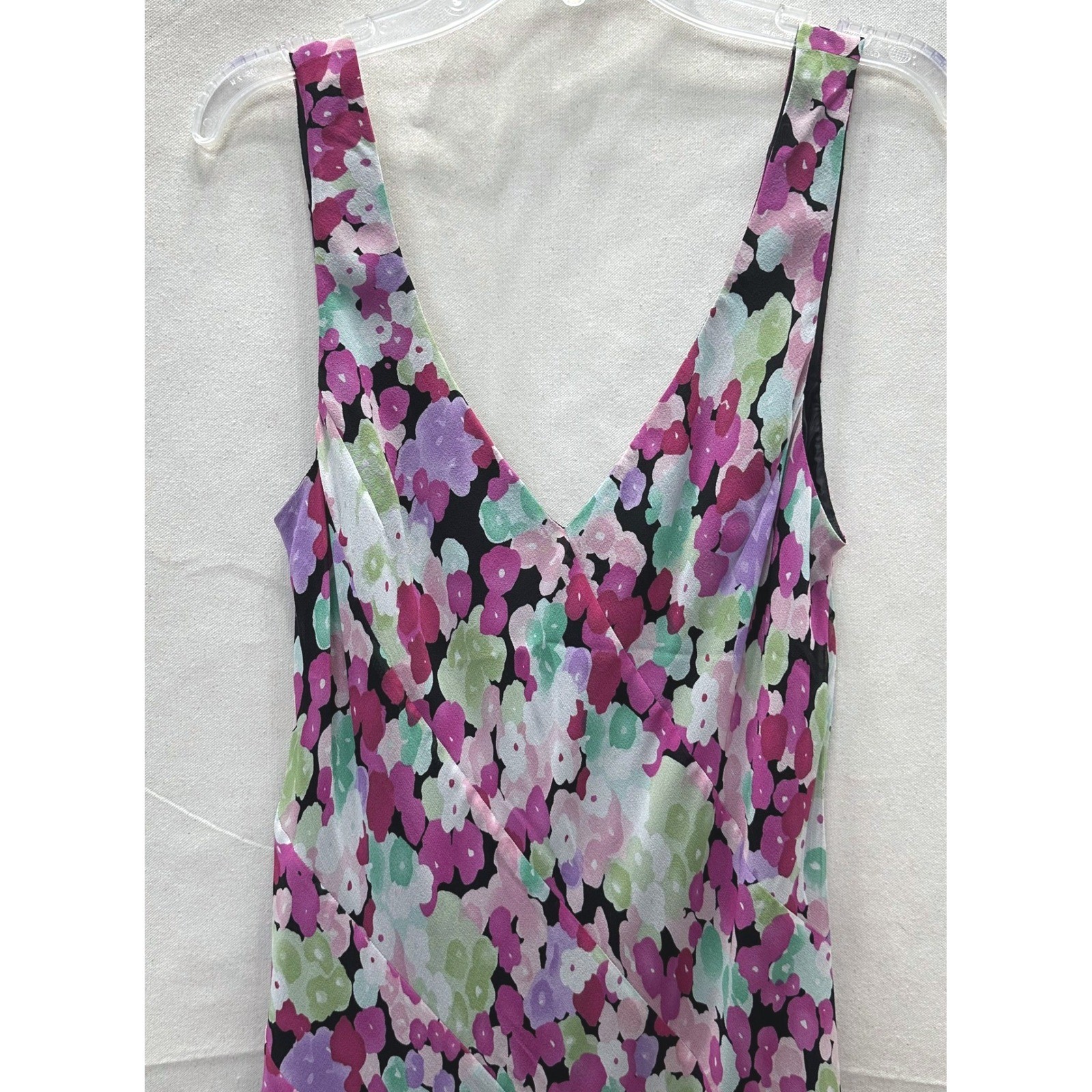 Vintage Y2K Jones NY Dress Fairy Whimsy Garden Party Silk V-Neck Midi Dress S?