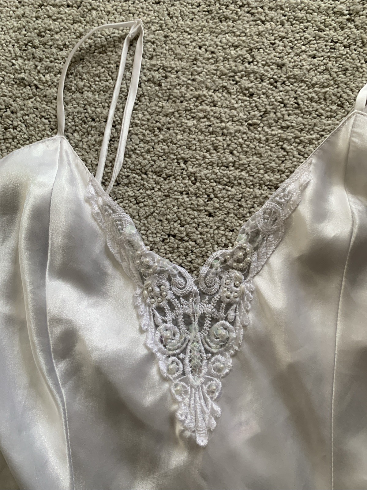 fredricks of hollywood Satin Nightgown Slip Dress Maxi Sleeveles Strappy Sexy S