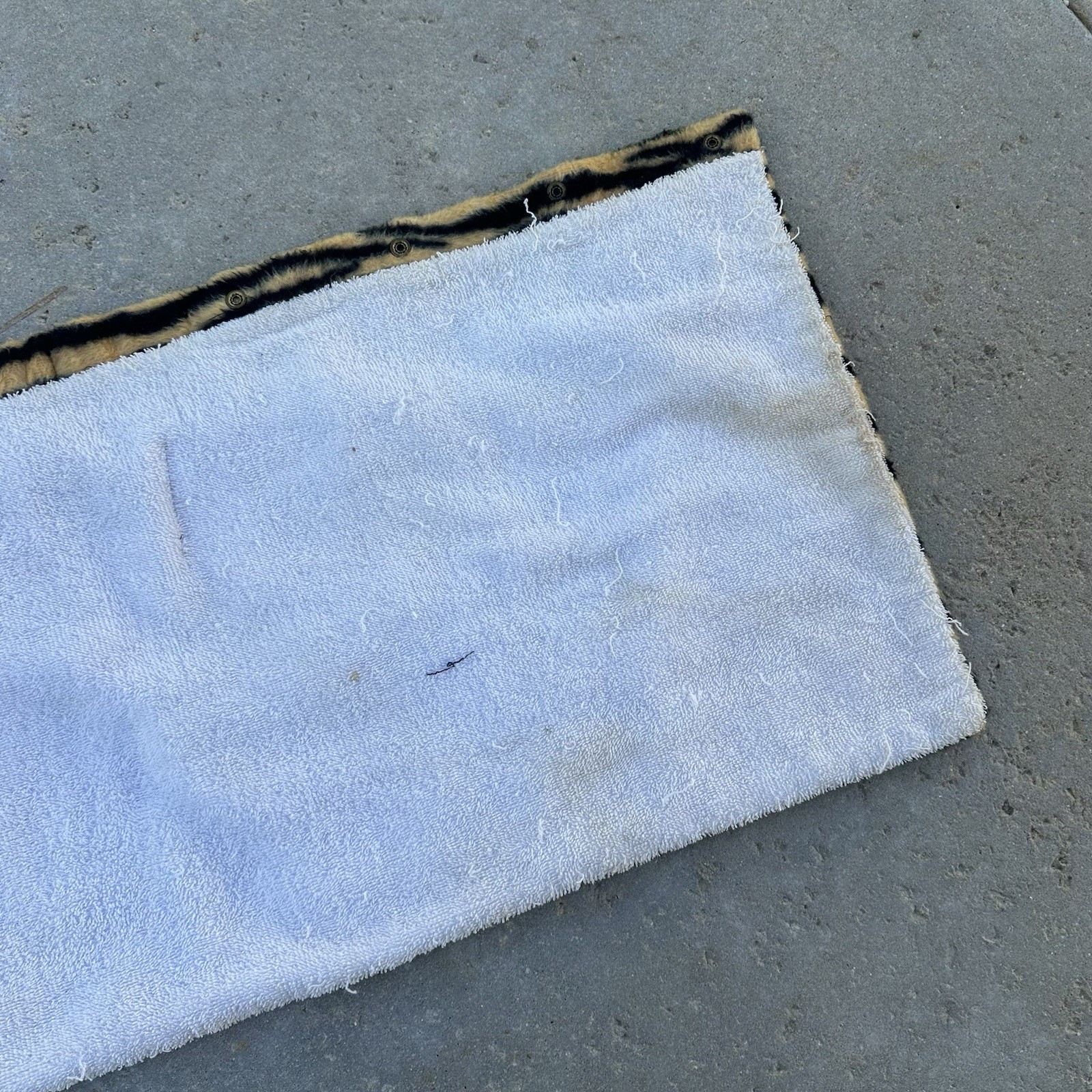 True Vintage 60/70’s Tiger Print Button Snap Terry Cloth Towel Skirt
