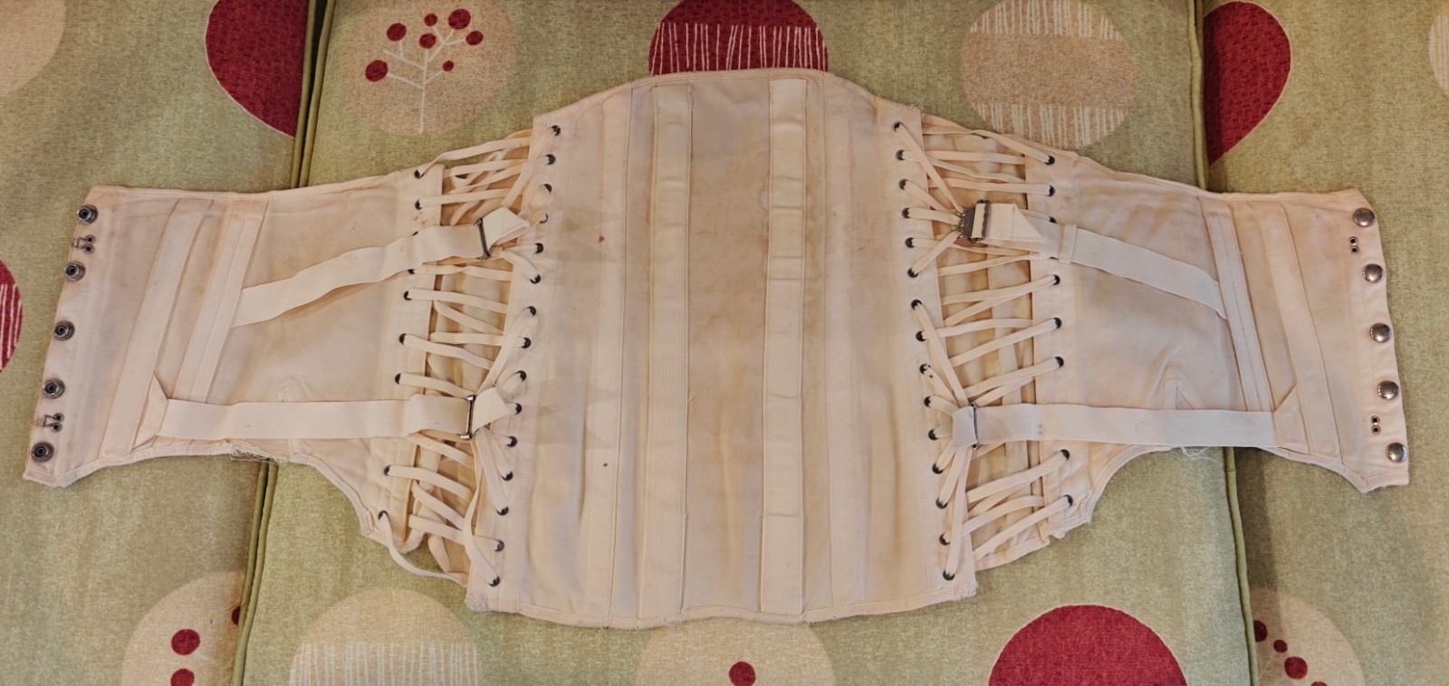 Vintage Side Lace CAMP Military/Medical Lumbar? Support Back Brace Canvas Corset