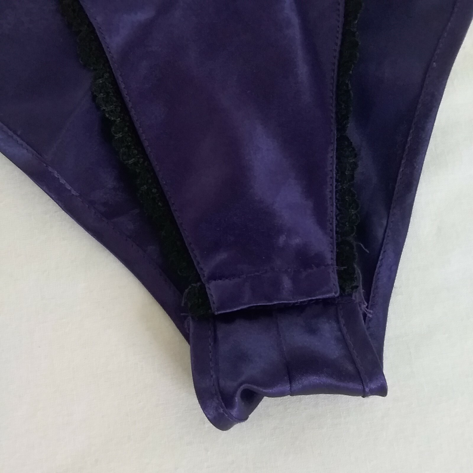 Victoria’s Secret Vintage Gold Label High Leg Teddy M Purple Black Lace SEE NOTE