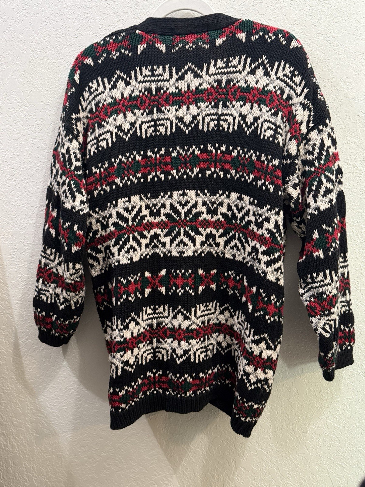 VTG Marsh Landing Coax Chunky Knit Cardigan Sweater Cottagecore Fairy Black L
