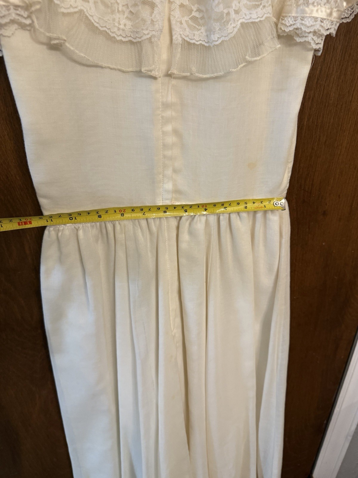 Vintage Gunne Sax by Jessica Cream Lace Maxi Dress Ruffle Prairie 1970s