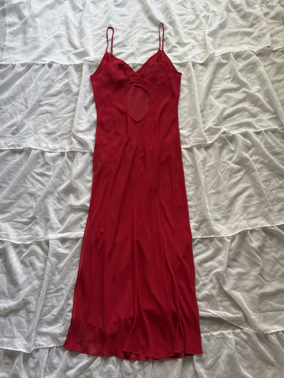 Vintage Delicates Sheer Floral Nightgown with Cutout Back, Women’s Size medium