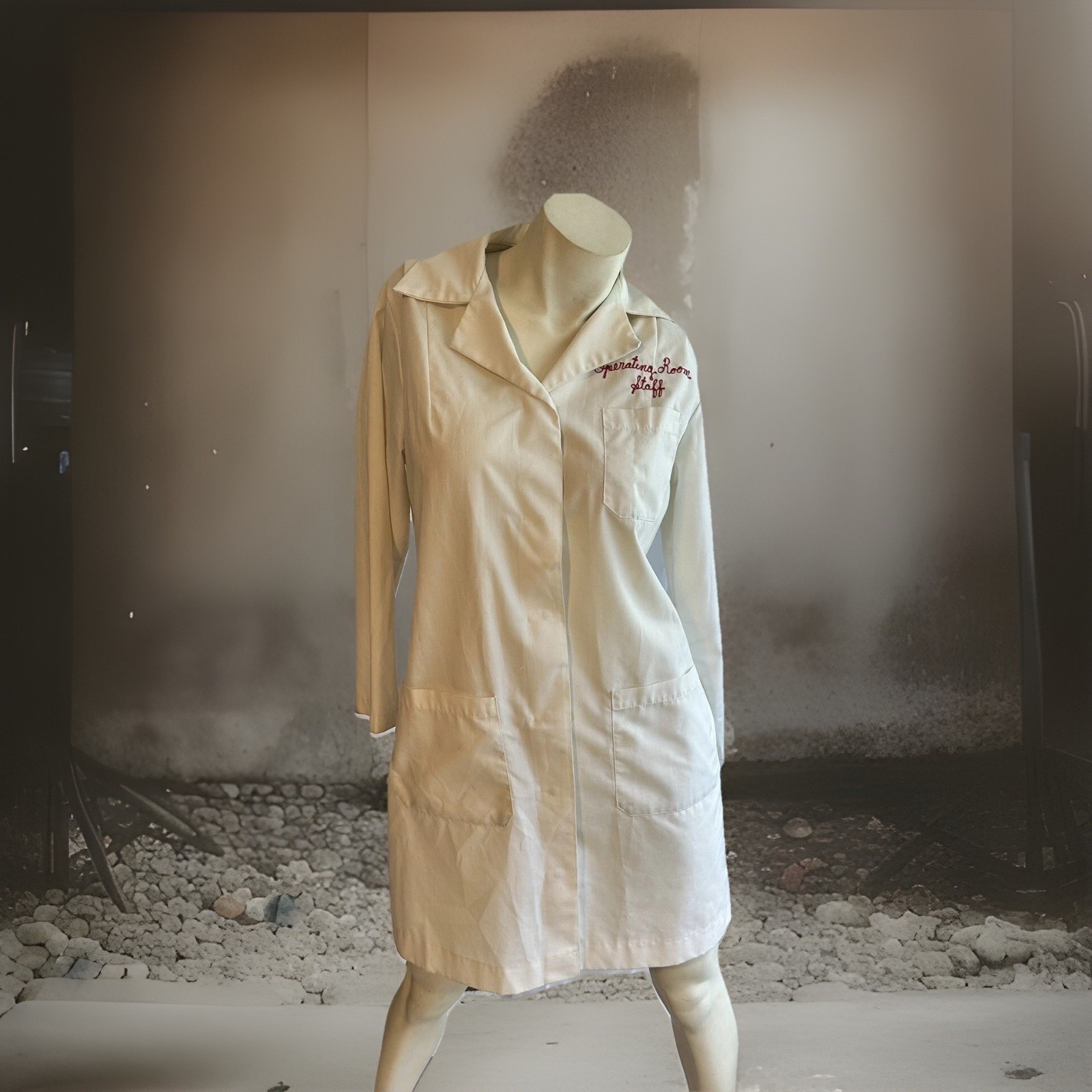 Vintage 60s Women’s M White Nurse Operating Room Doctor Costume Halloween Creepy