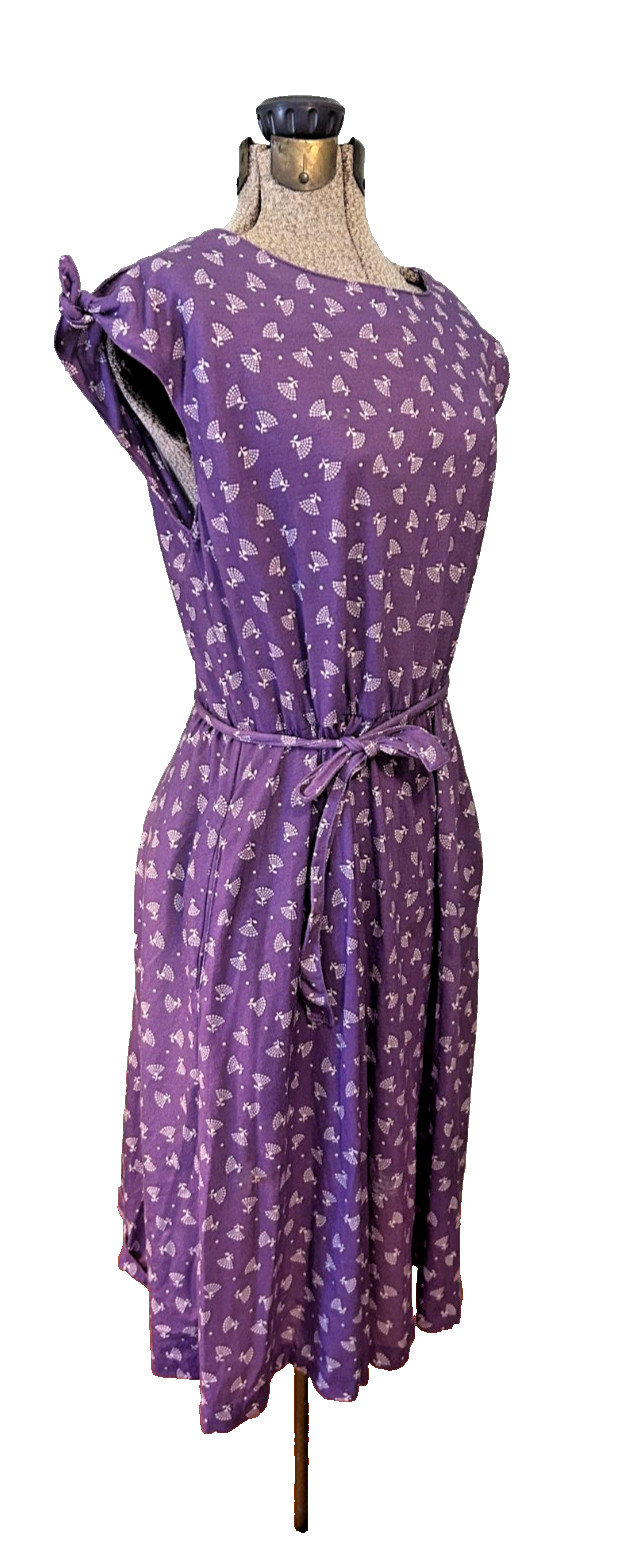 1970s Vintage Jordache Horse Logo Purple Knit Dress the Jordache Look Size M