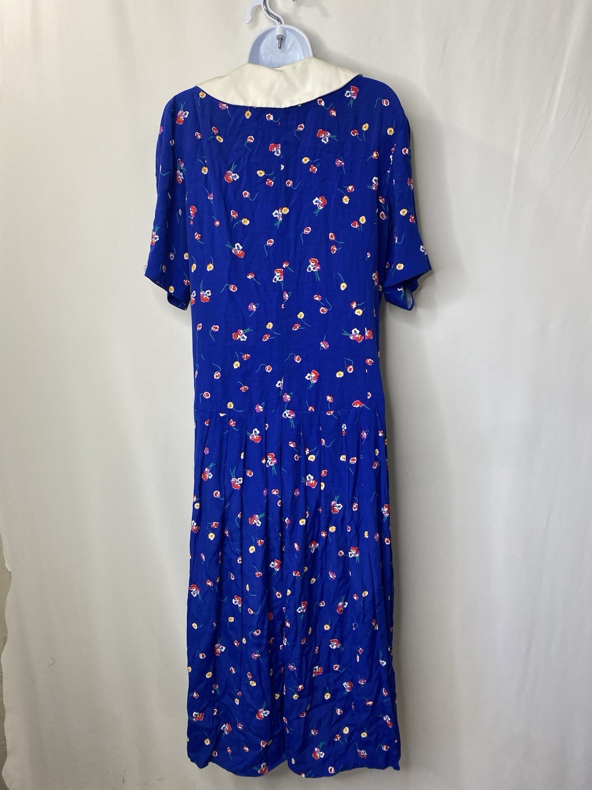 Vintage 80s Sailor Collar Dress Size 10 Cottagecore Nautical Dainty Patriotic