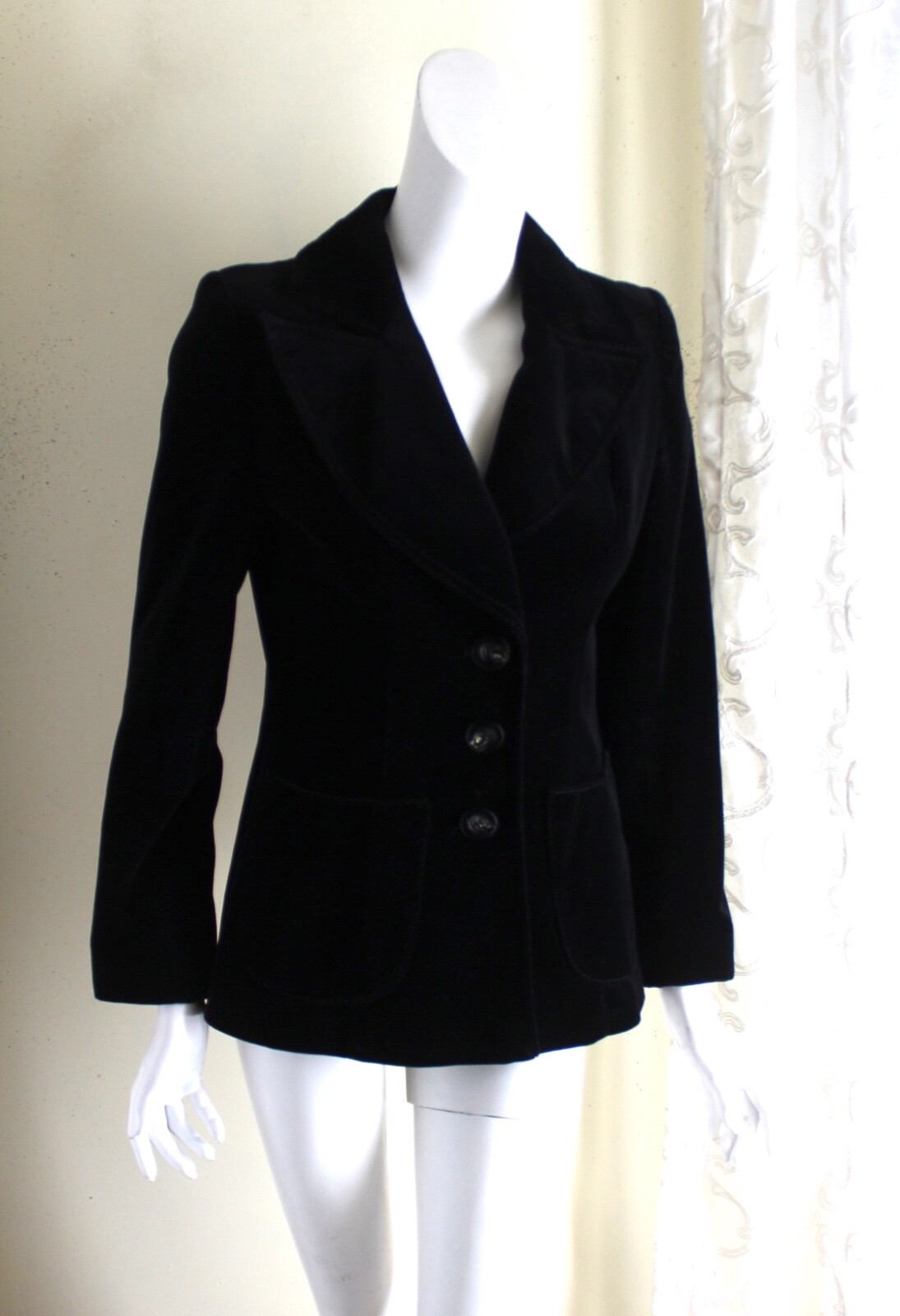 VTG Your Sixth Sense 38 4/6 German Austrian Tracht Velvet Romantic Jacket Blazer
