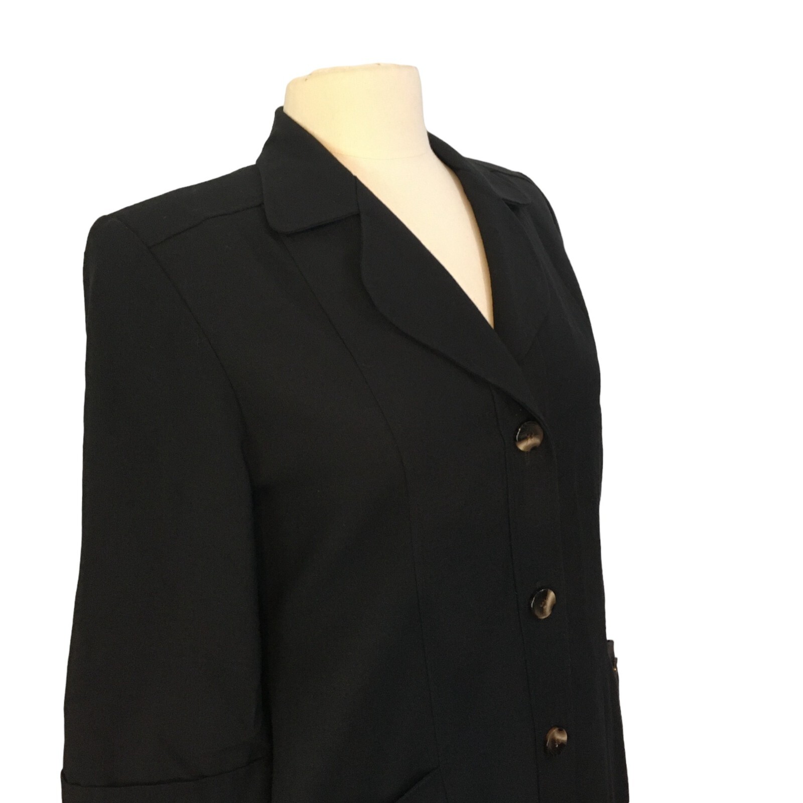 Henry Lee Vintage Womans Black Dress, Shirtdress, Pockets, 8, 40 bust