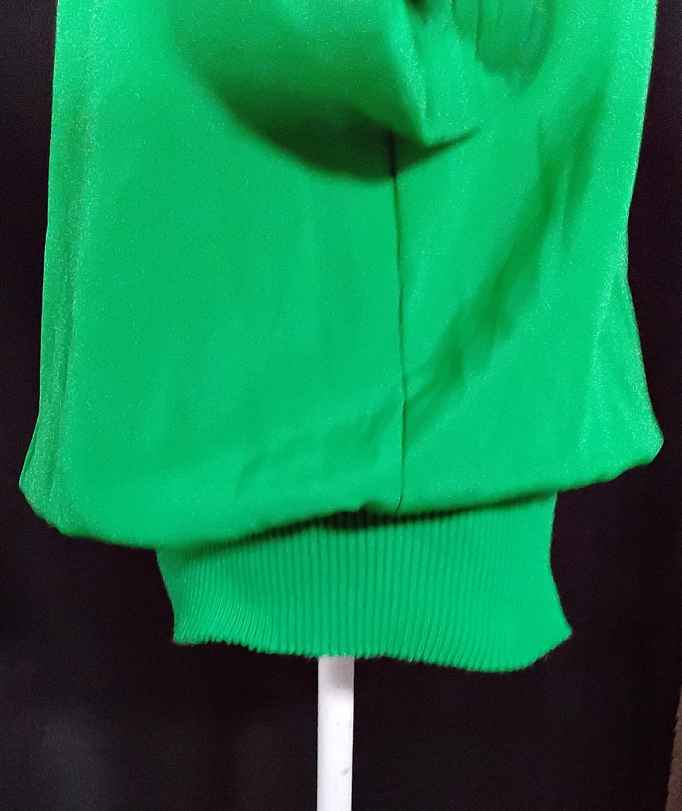 Vtg 80s Caron Petite Chicago Green Blouse Elastic Waist Short Sleeves Sz 8 USA
