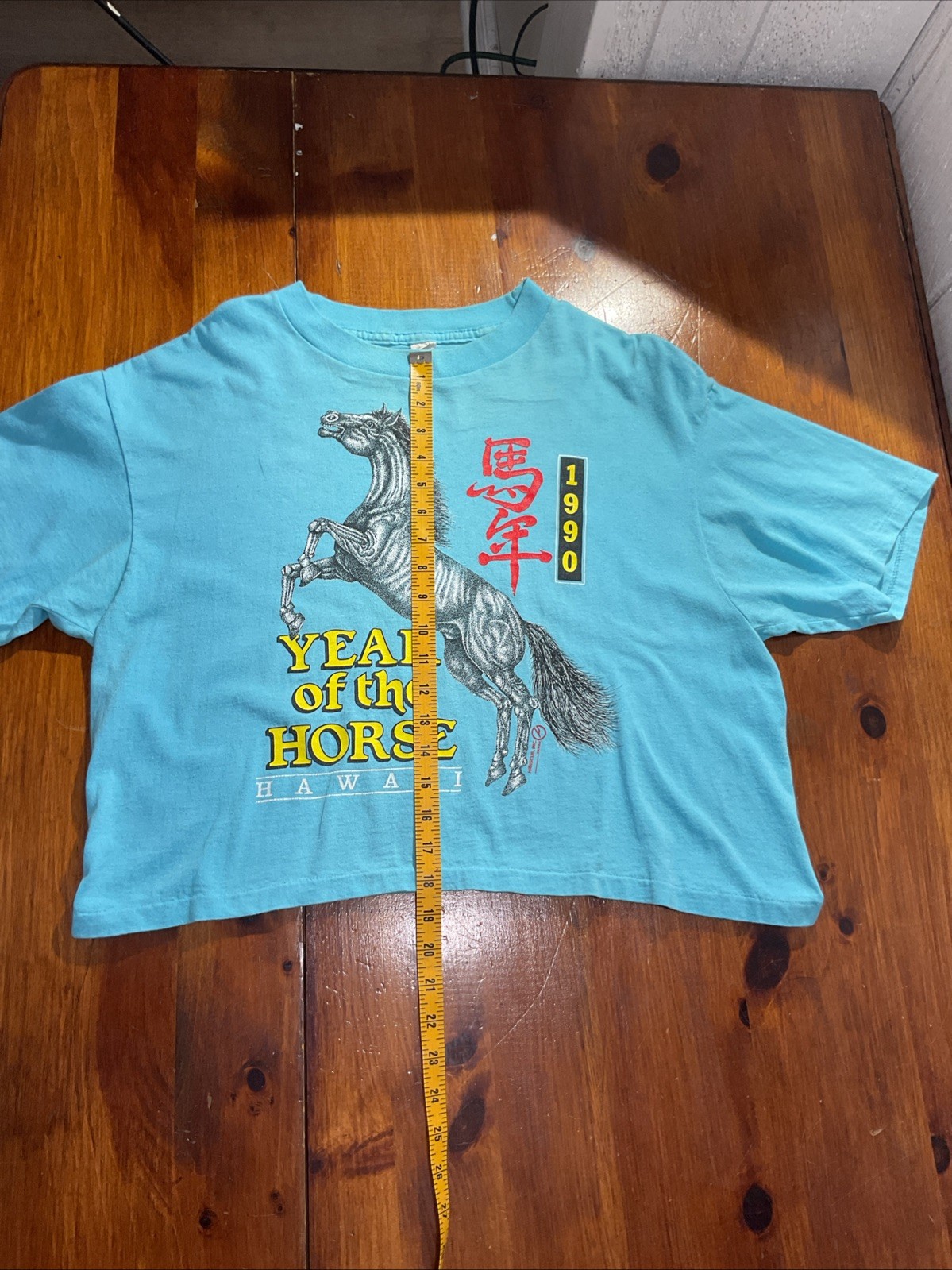 YEAR OF THE HORSE 1990 Hawaii Crop Top One Size Fits All Vintage T Shirt SS 🇺🇸